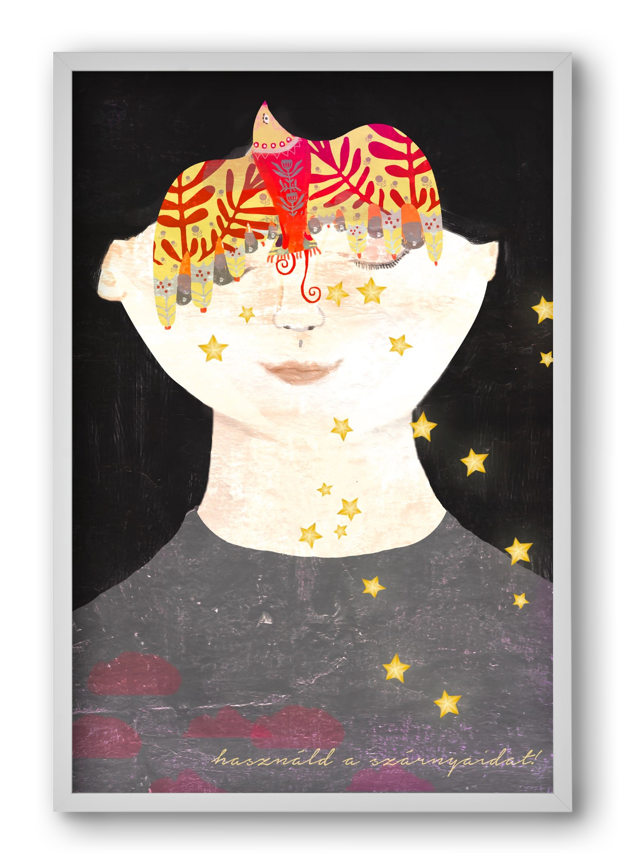 Használd a szárnyaidat!, 40x60 cm (40x60 cm), Fehér keret