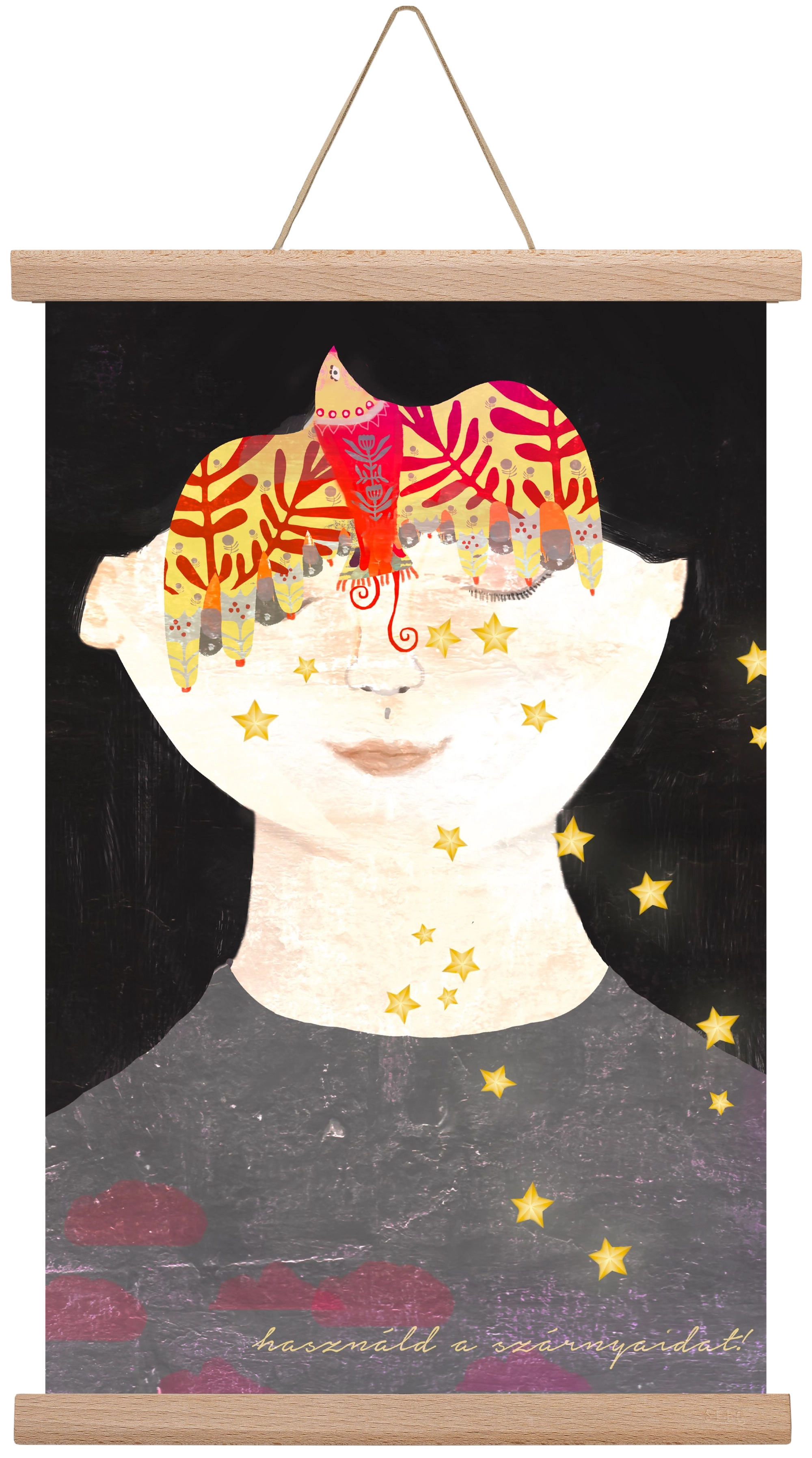 Használd a szárnyaidat!, 30x45 cm (30x45 cm), Tölgy akasztó