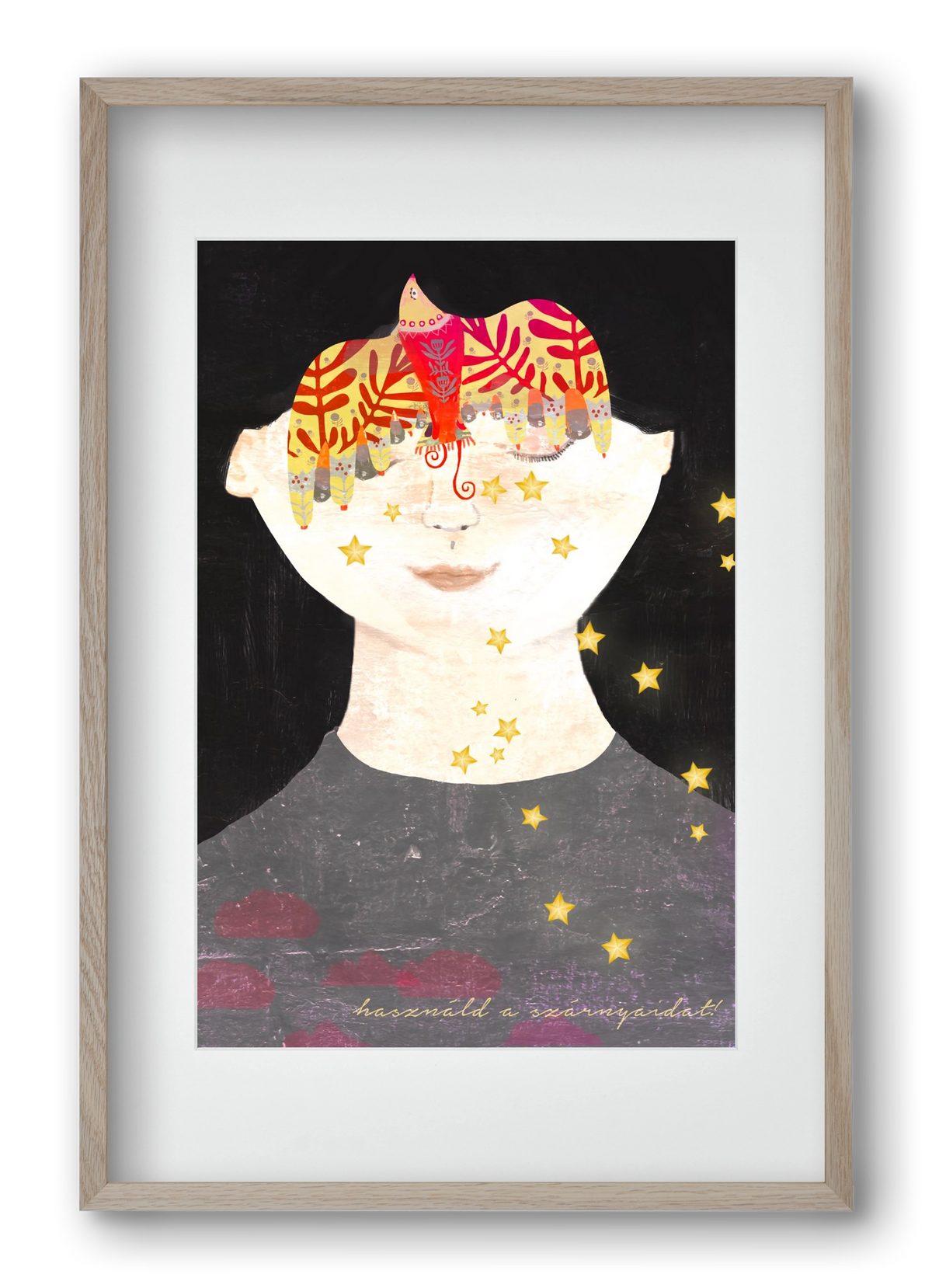 Használd a szárnyaidat!, 40x60 cm (30x45 cm), Tölgy keret, paszpartuval