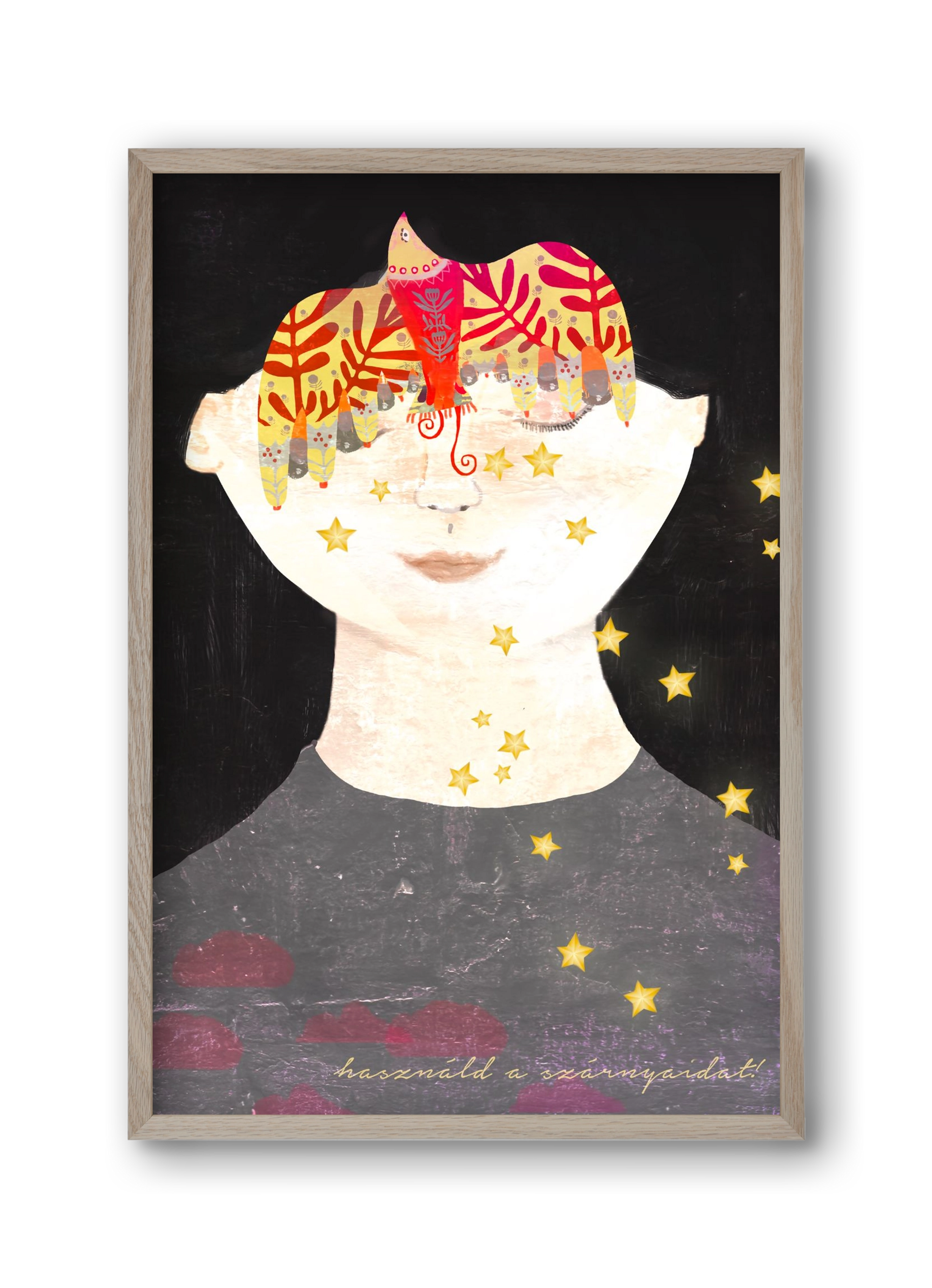 Használd a szárnyaidat!, 30x45 cm (30x45 cm), Tölgy keret