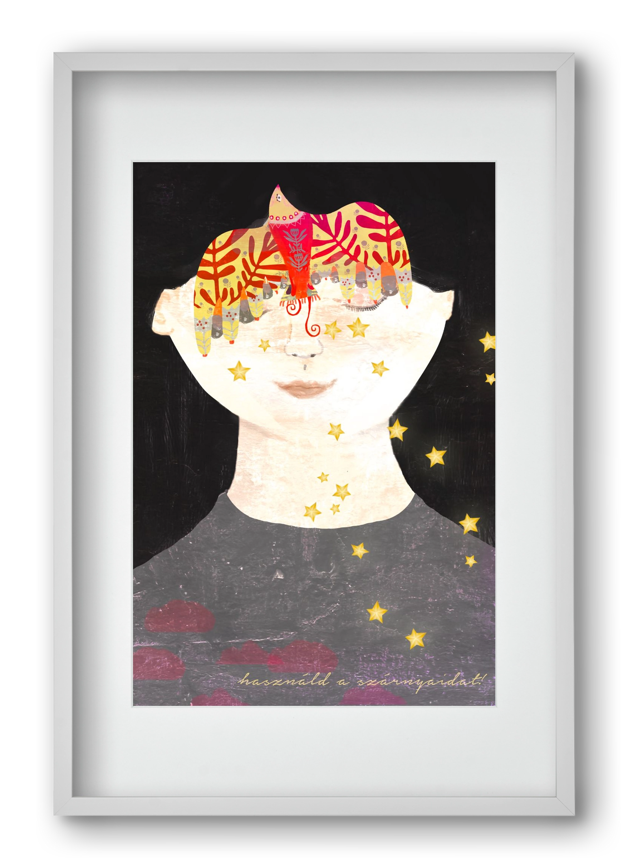 Használd a szárnyaidat!, 40x60 cm (30x45 cm), Fehér keret, paszpartuval