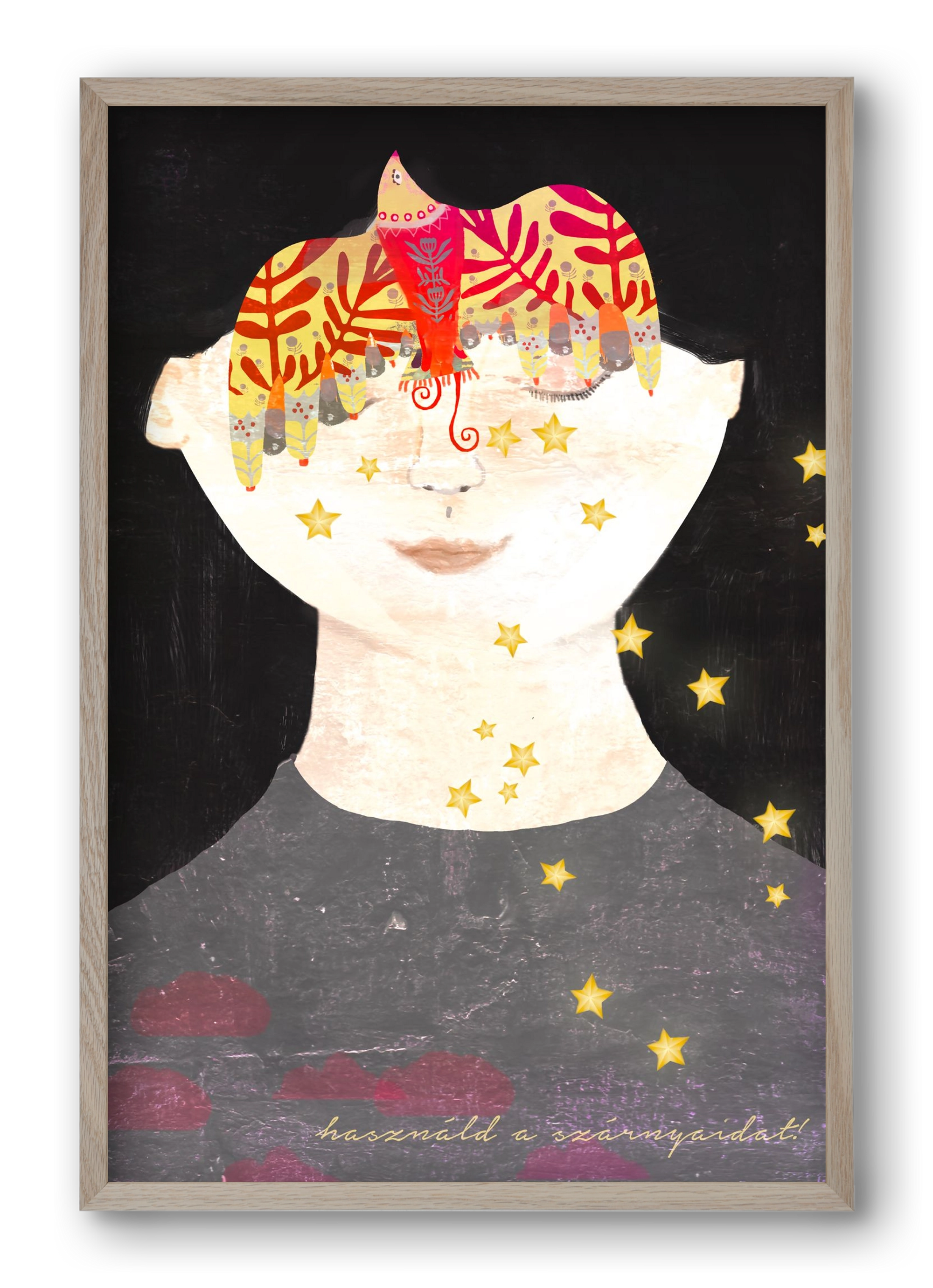 Használd a szárnyaidat!, 40x60 cm (40x60 cm), Tölgy keret