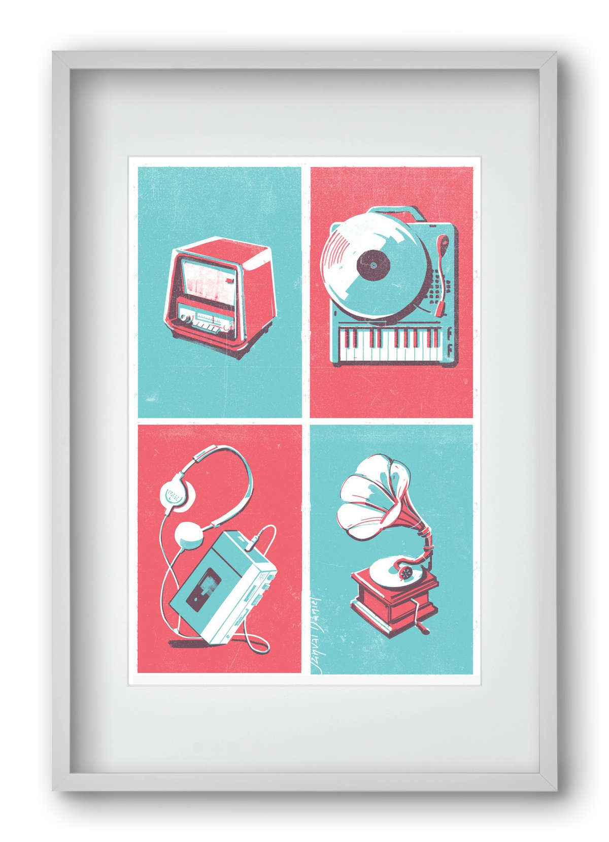 Music I., 40x60 cm (30x45 cm), Fehér keret, paszpartuval