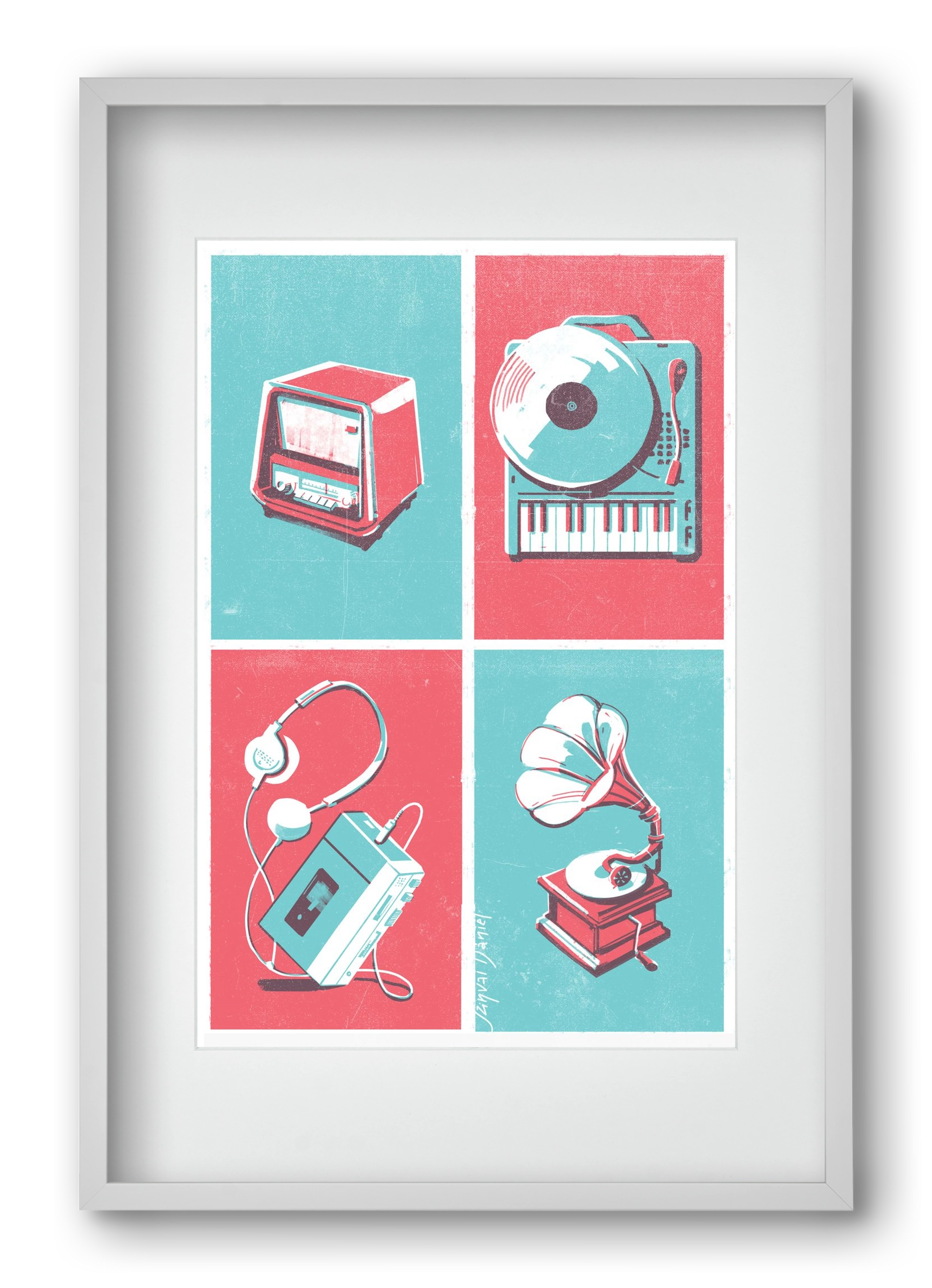 Music I., 40x60 cm (30x45 cm), Fehér keret, paszpartuval