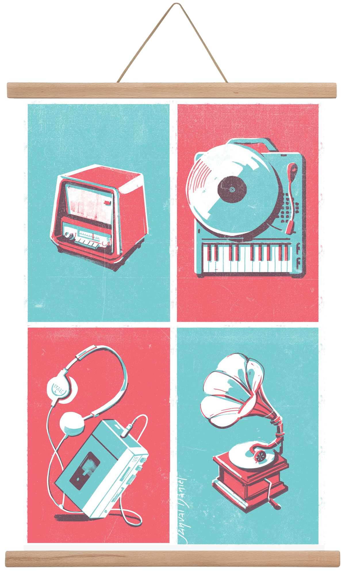 Music I., 40x60 cm (40x60 cm), Tölgy akasztó