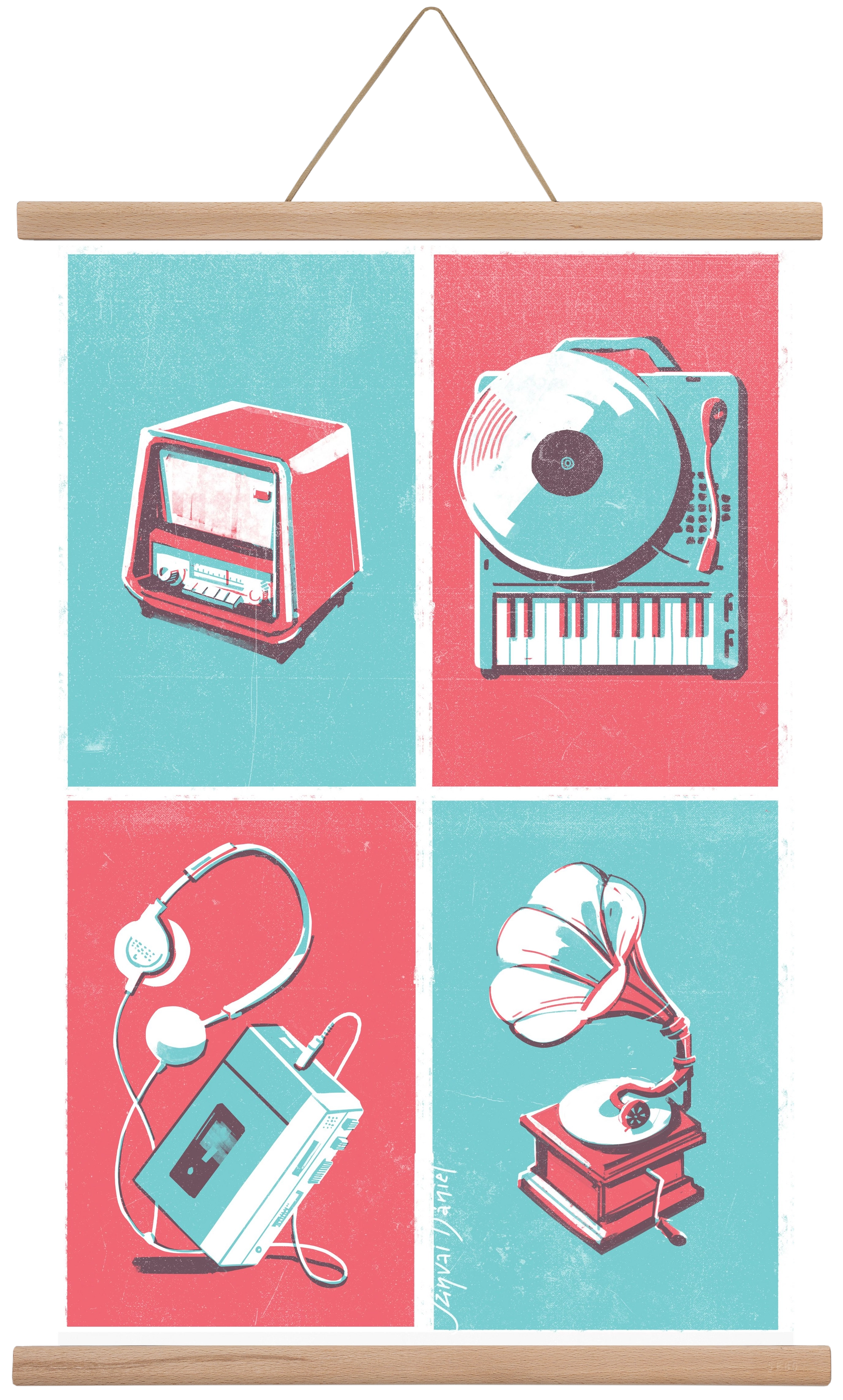 Music I., 40x60 cm (40x60 cm), Tölgy akasztó