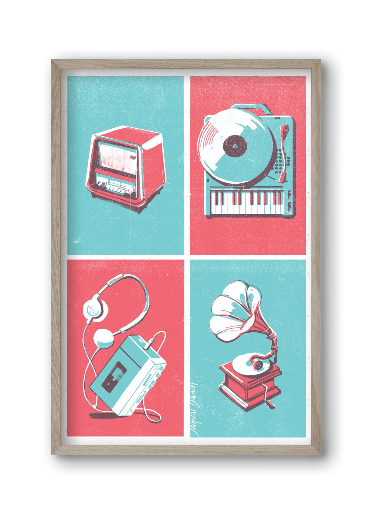 Music I., 30x45 cm (30x45 cm), Tölgy keret