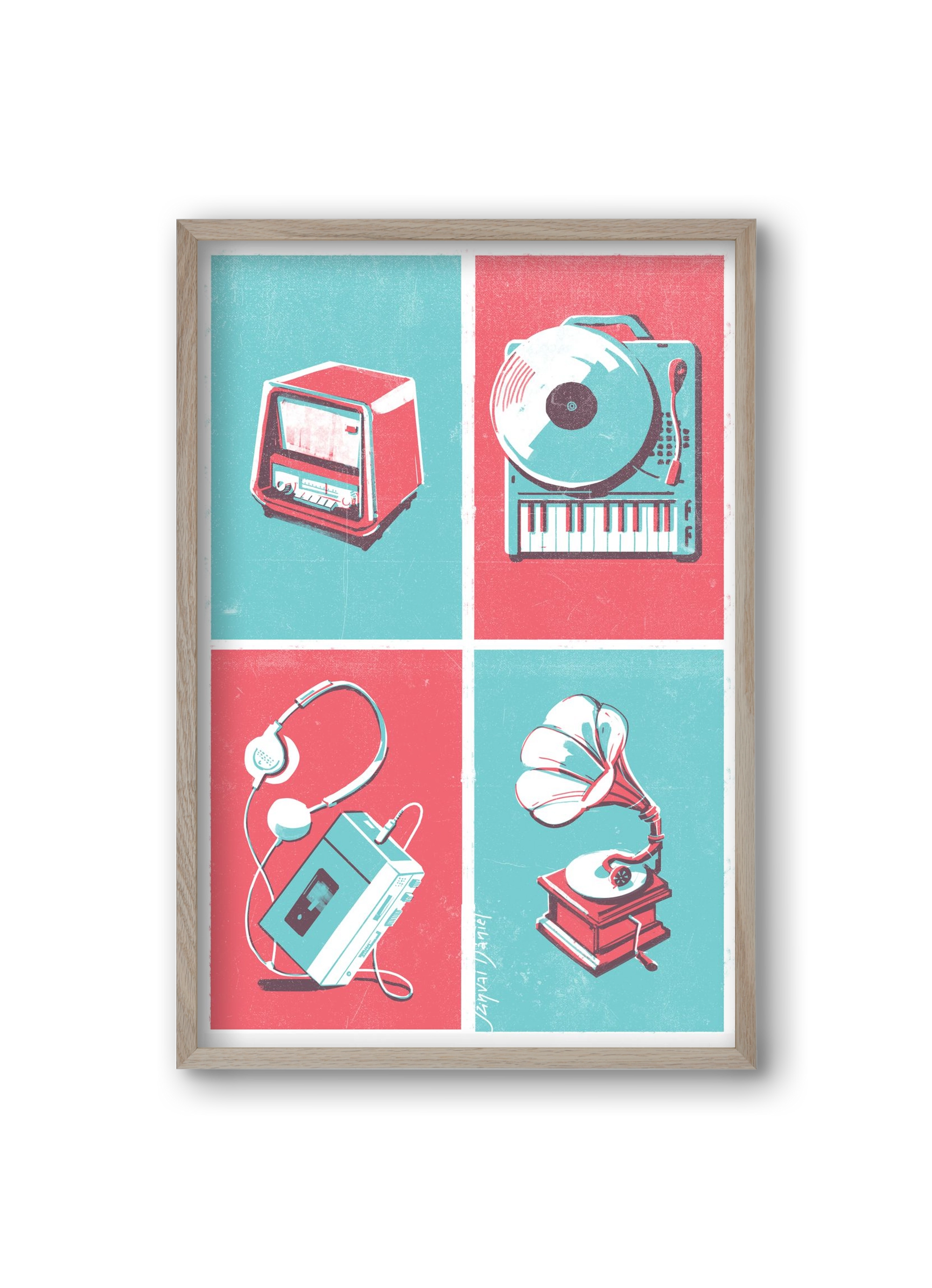 Music I., 20x30 cm (20x30 cm), Tölgy keret