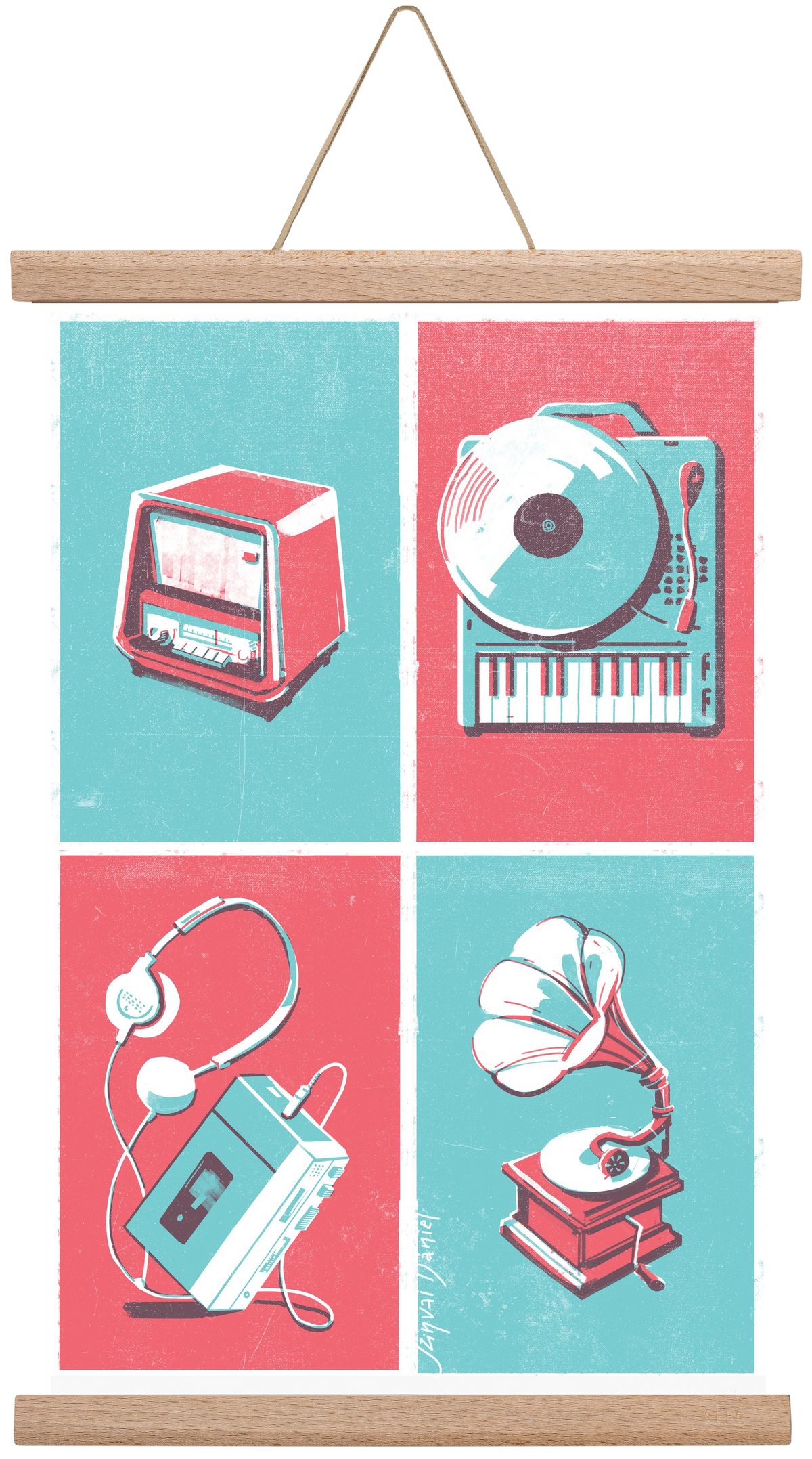 Music I., 30x45 cm (30x45 cm), Tölgy akasztó