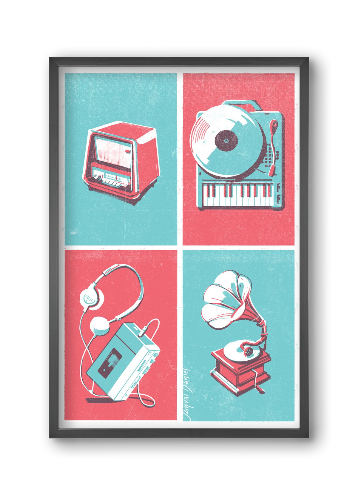 Music I., 30x45 cm (30x45 cm), Fekete keret