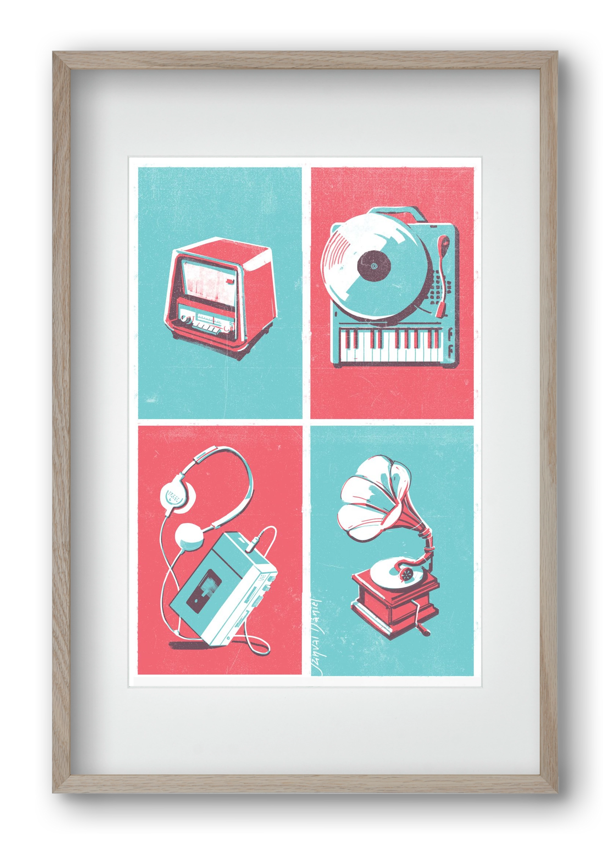 Music I., 40x60 cm (30x45 cm), Tölgy keret, paszpartuval