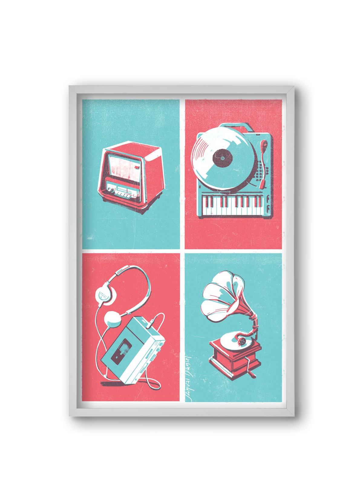 Music I., 20x30 cm (20x30 cm), Fehér keret