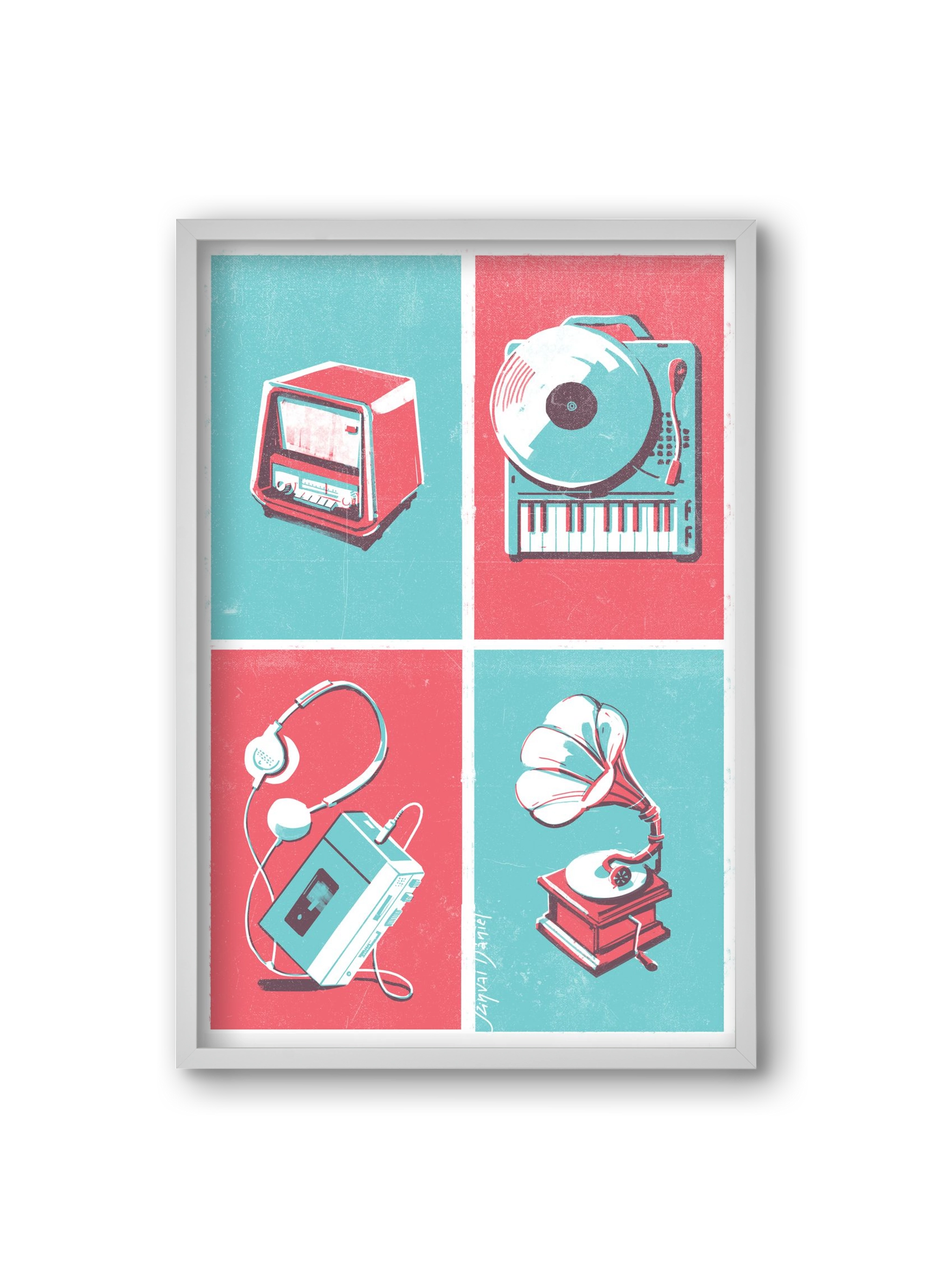 Music I., 20x30 cm (20x30 cm), Fehér keret