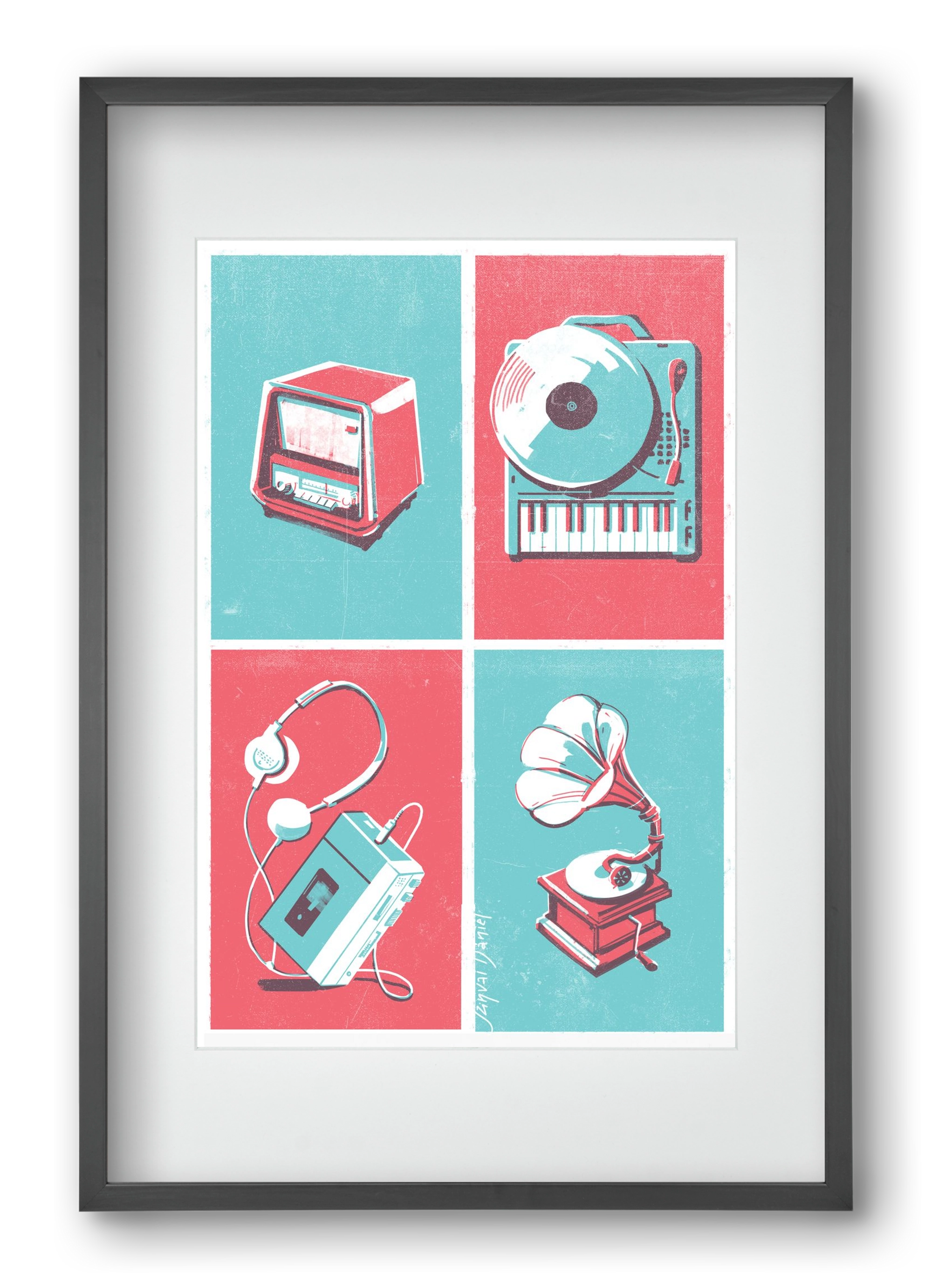 Music I., 40x60 cm (30x45 cm), Fekete keret, paszpartuval