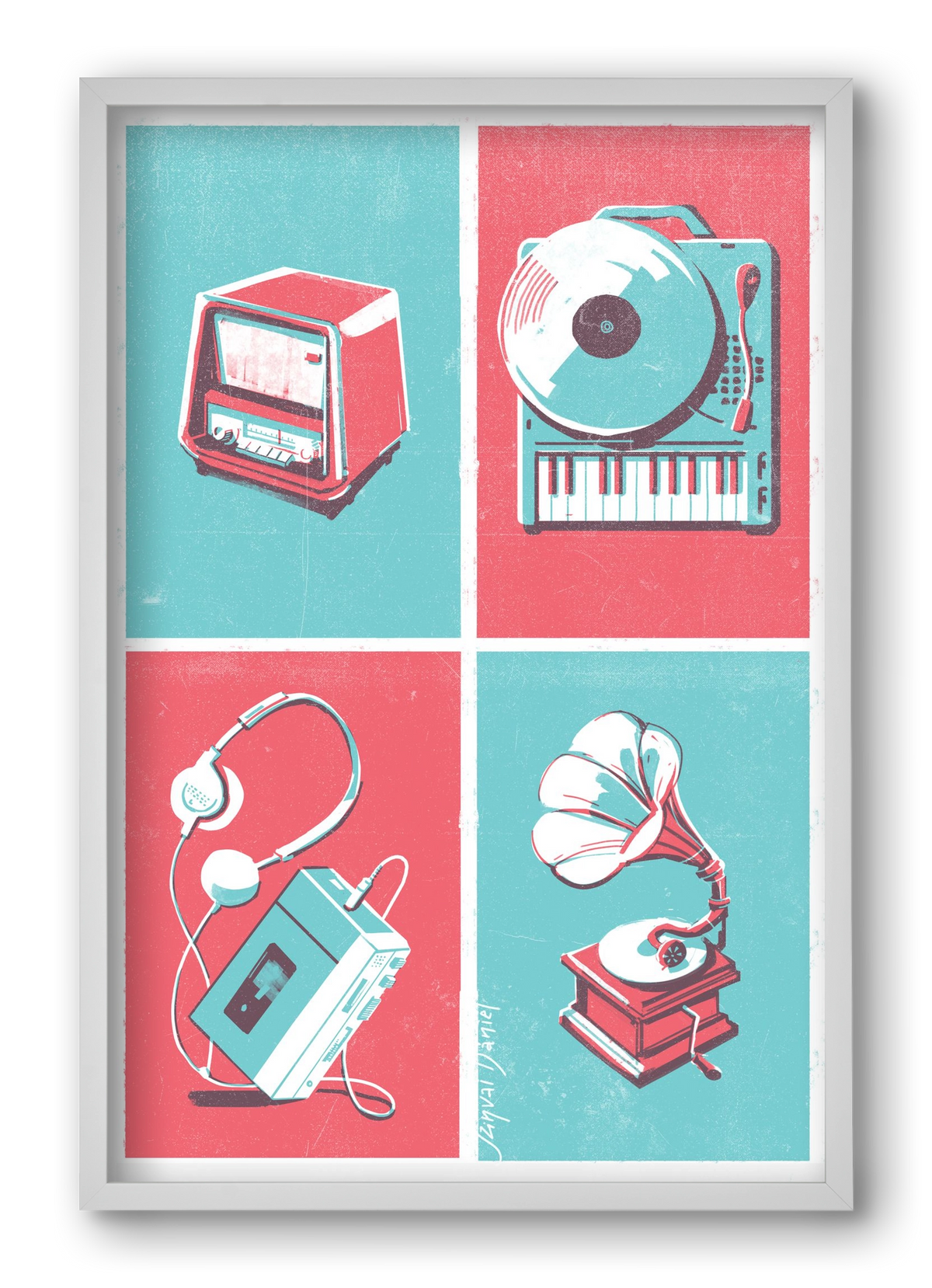 Music I., 40x60 cm (40x60 cm), Fehér keret