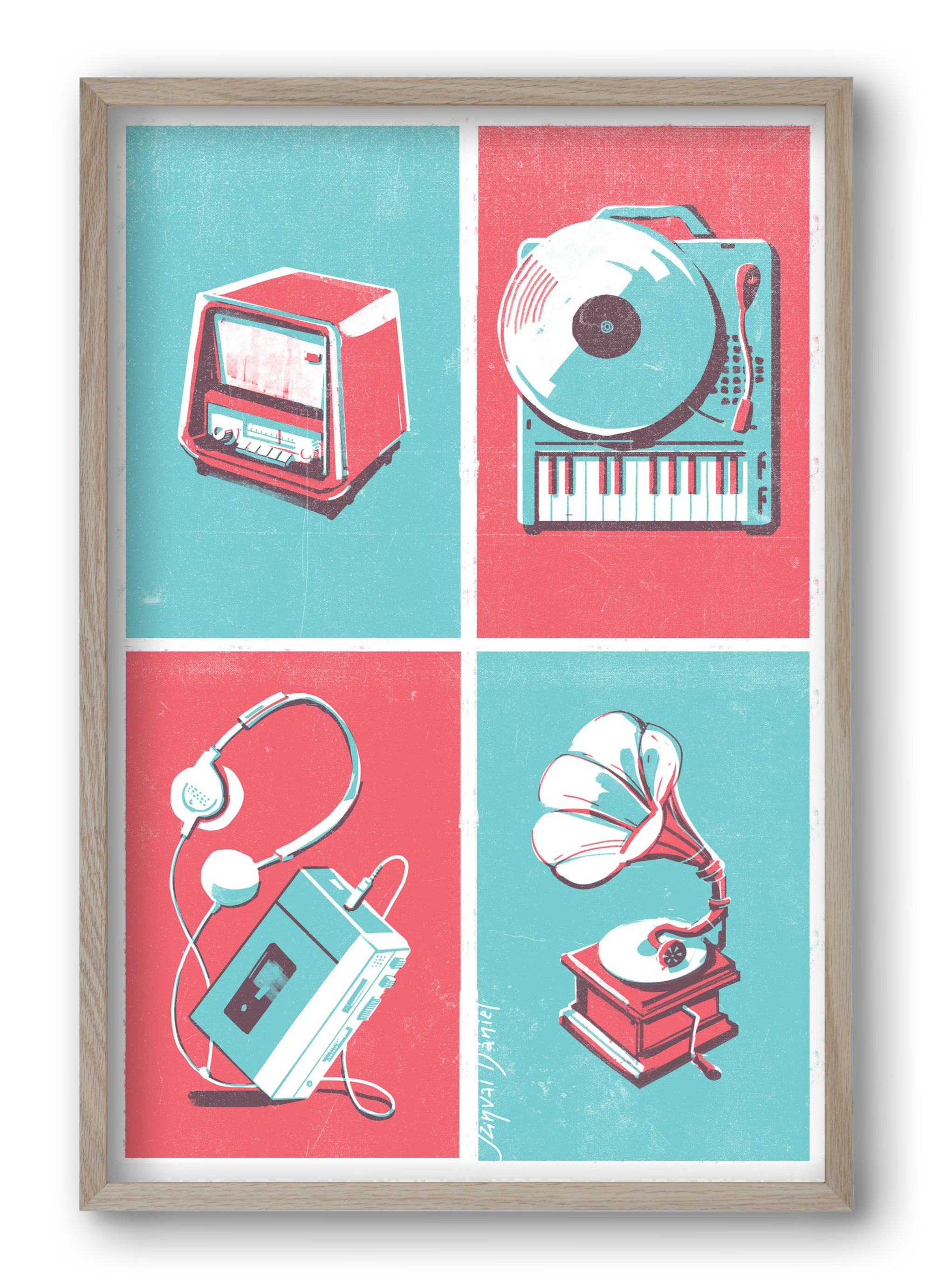 Music I., 40x60 cm (40x60 cm), Tölgy keret