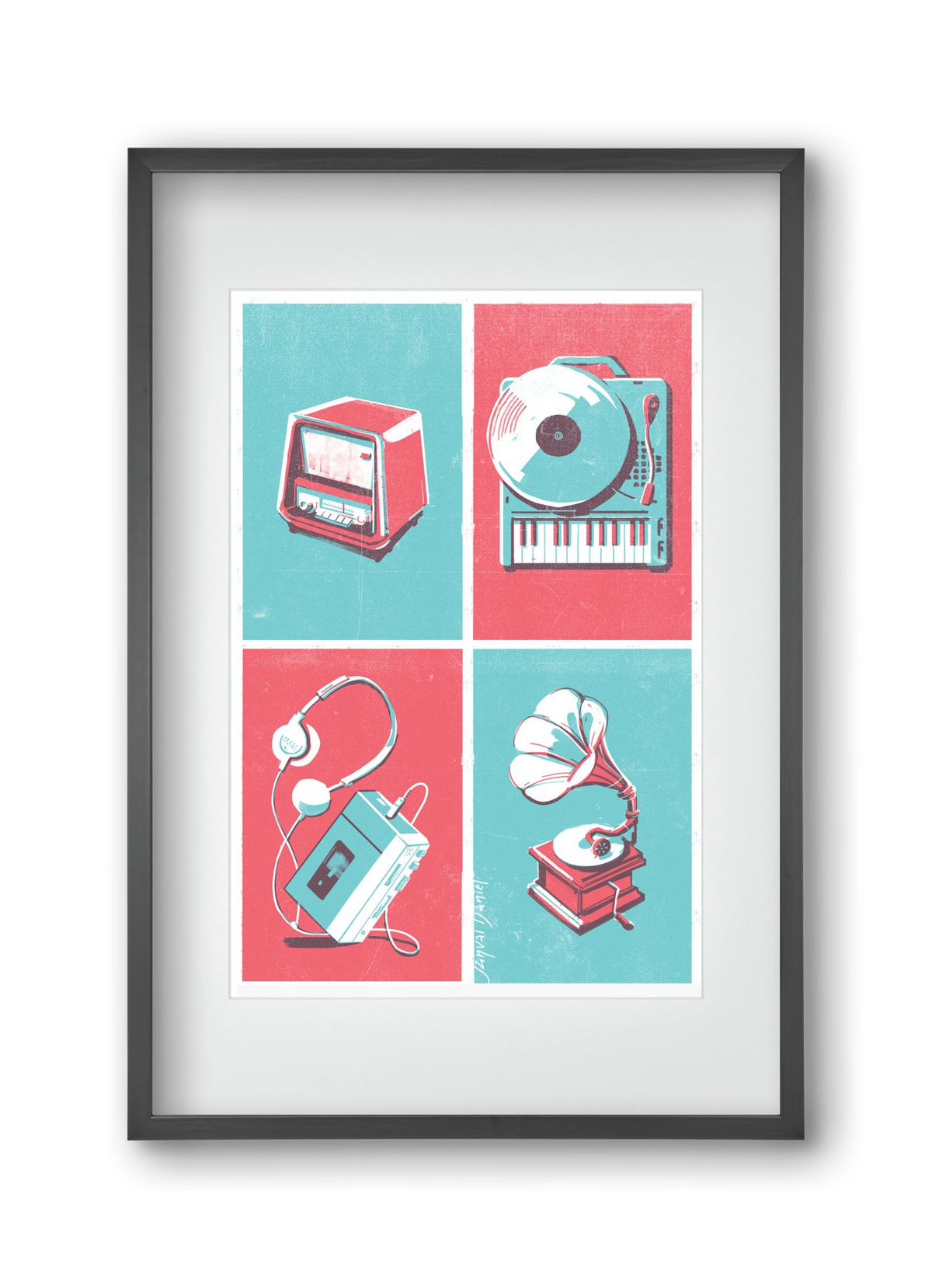 Music I., 30x45 cm (20x30 cm), Fekete keret, paszpartuval