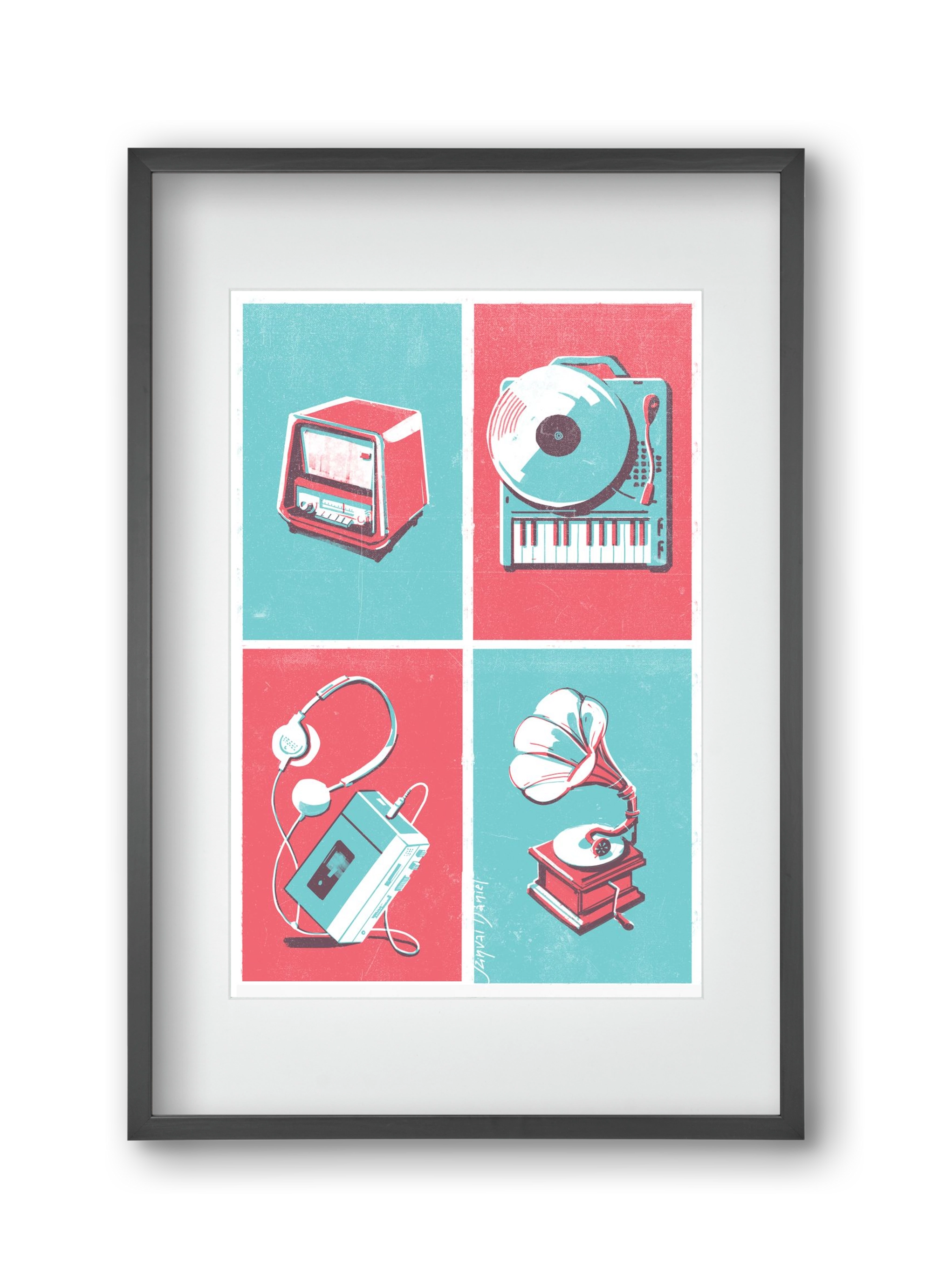 Music I., 30x45 cm (20x30 cm), Fekete keret, paszpartuval