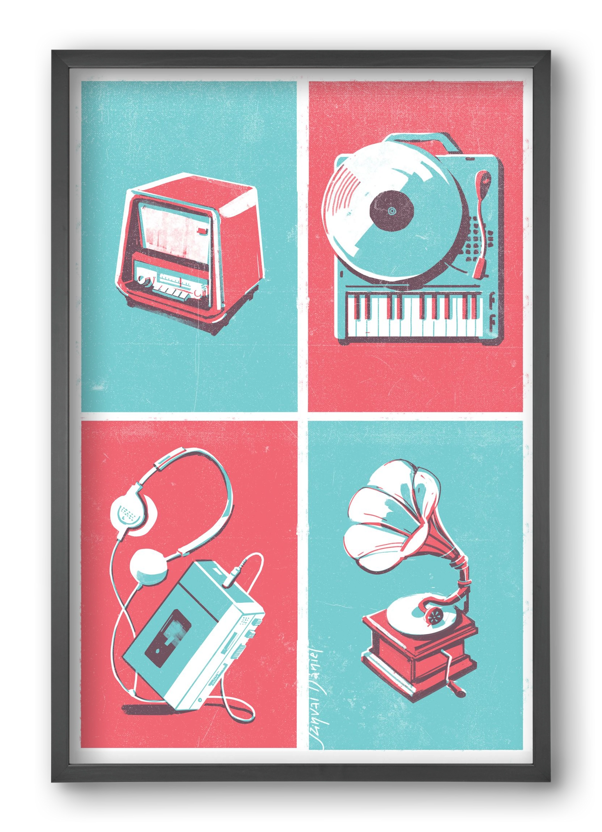 Music I., 40x60 cm (40x60 cm), Fekete keret