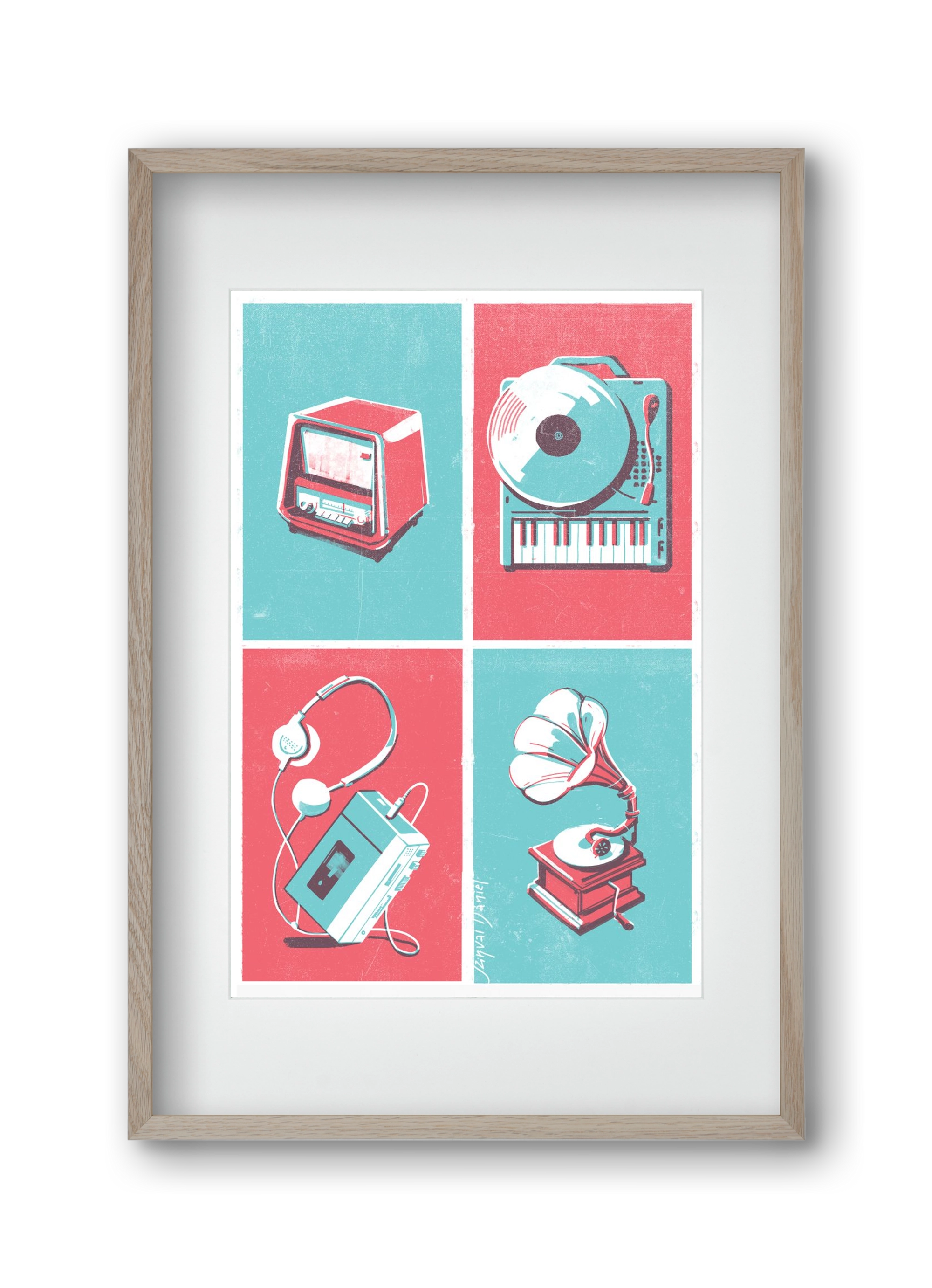 Music I., 30x45 cm (20x30 cm), Tölgy keret, paszpartuval