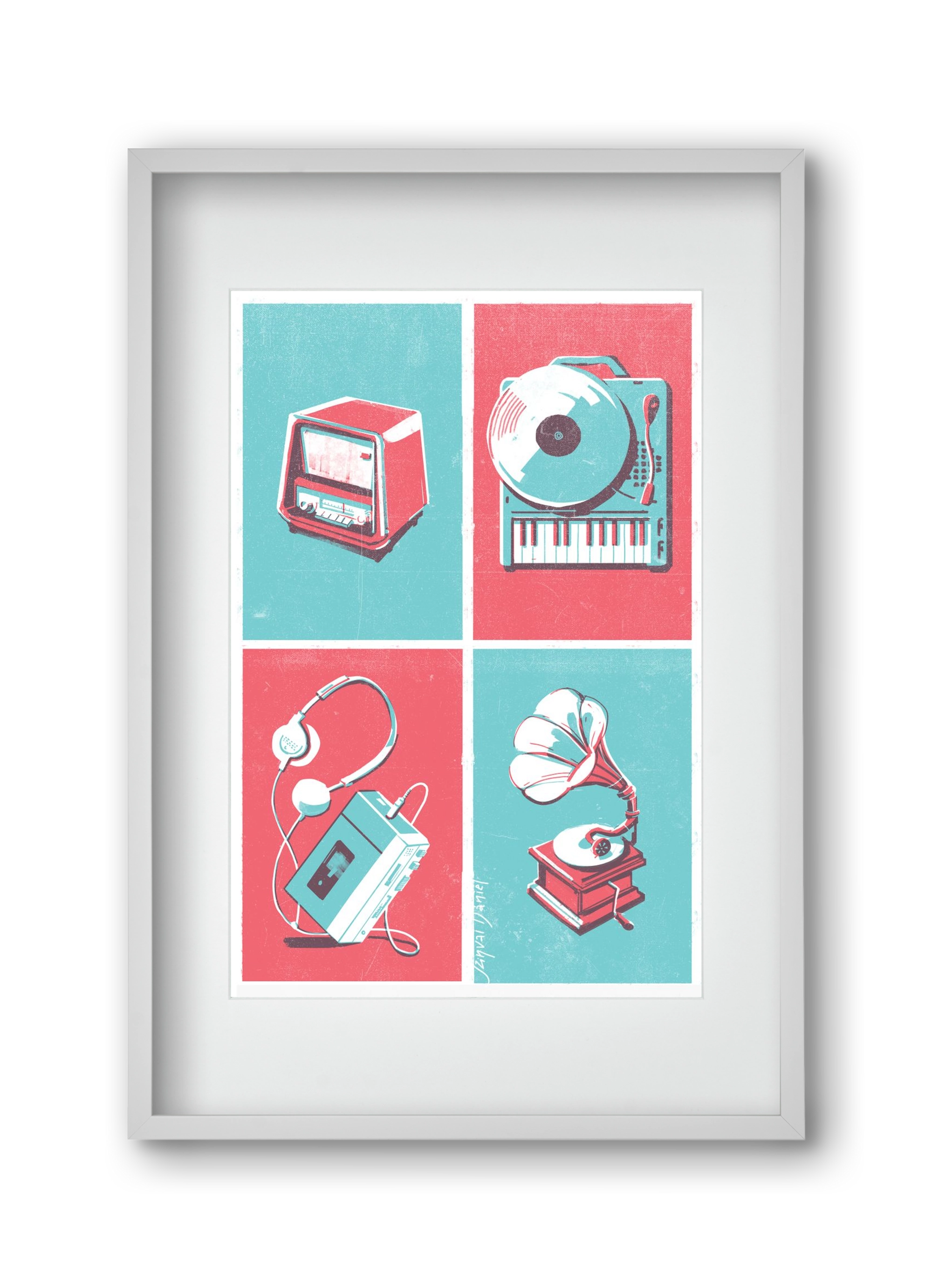 Music I., 30x45 cm (20x30 cm), Fehér keret, paszpartuval