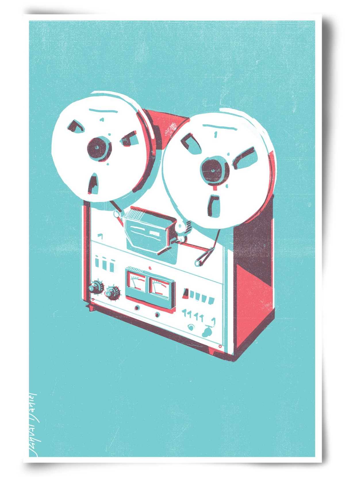 Tape recorder, 60x90 cm, Keret nélkül