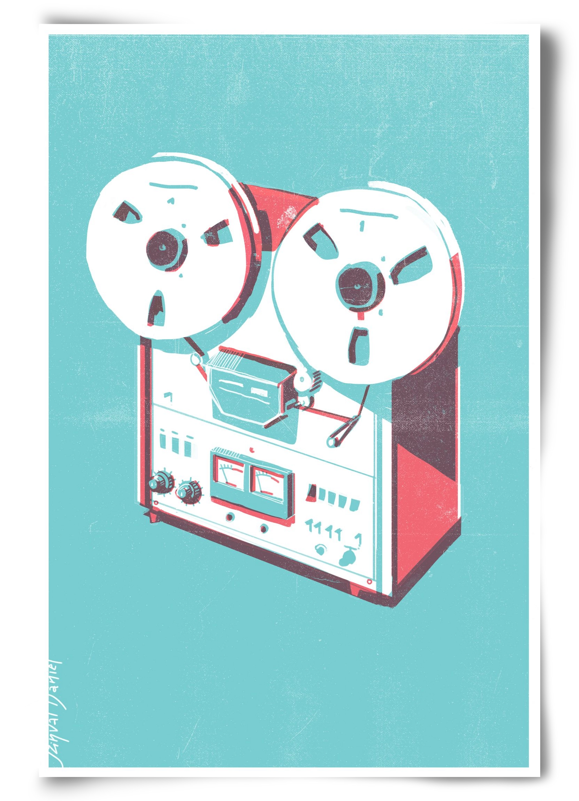 Tape recorder, 60x90 cm, Keret nélkül