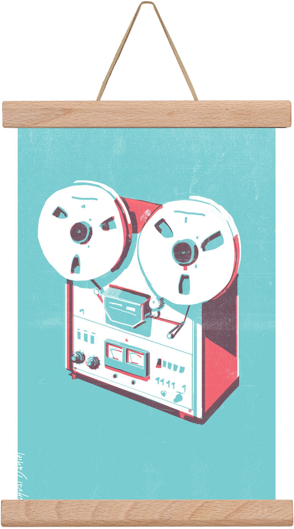 Tape recorder, 20x30 cm (20x30 cm), Tölgy akasztó