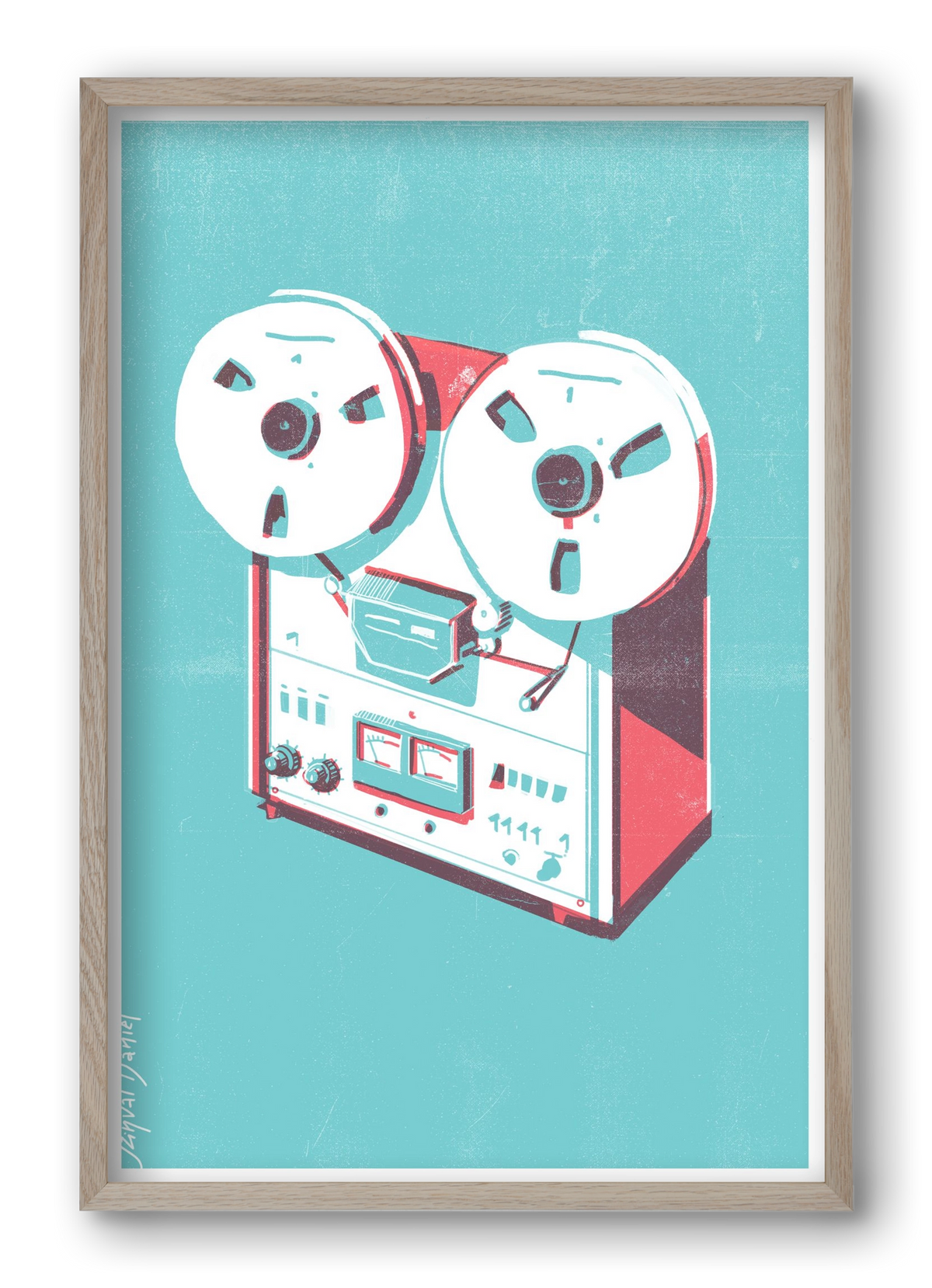 Tape recorder, 40x60 cm (40x60 cm), Tölgy keret