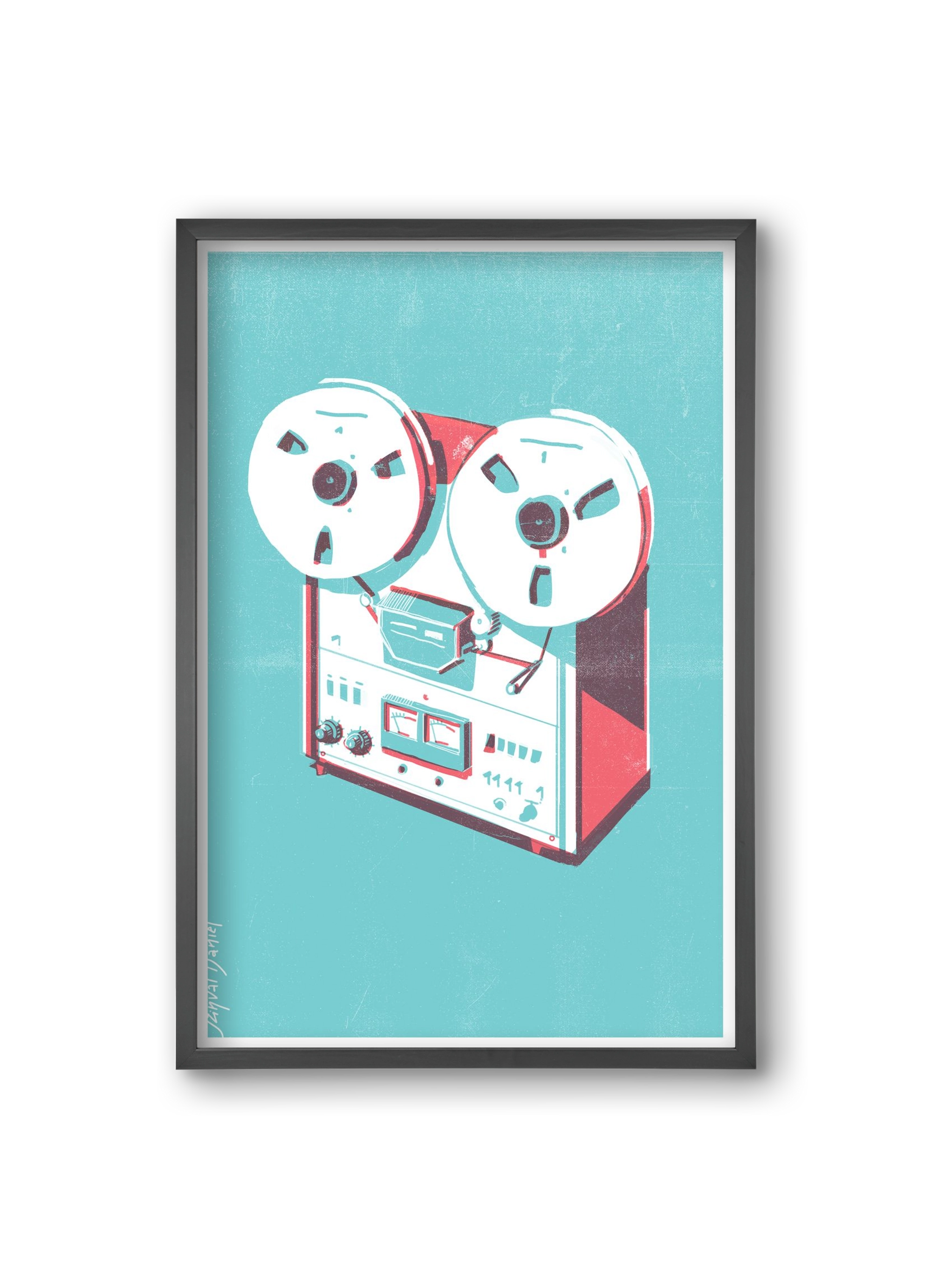 Tape recorder, 20x30 cm (20x30 cm), Fekete keret