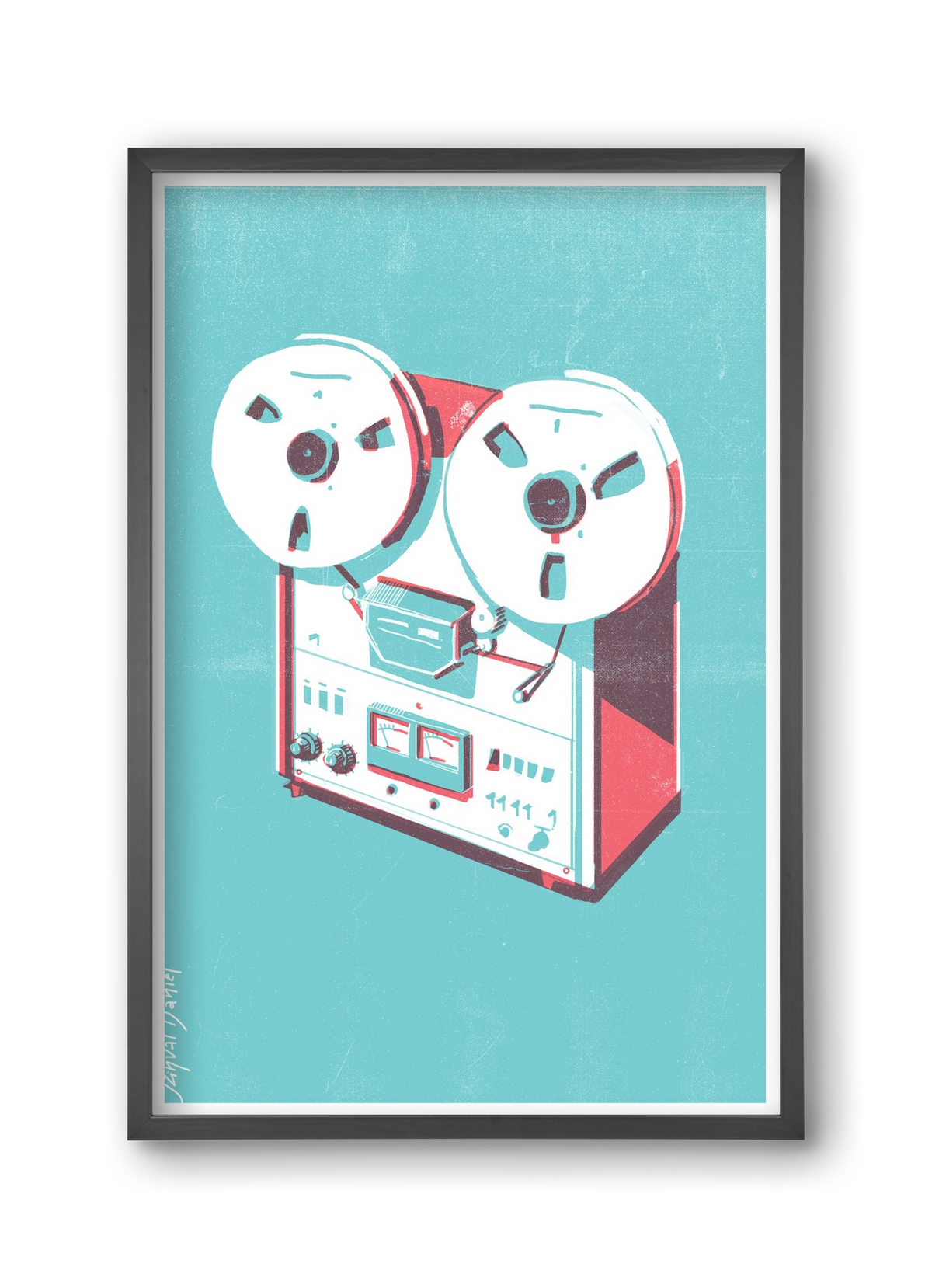 Tape recorder, 30x45 cm (30x45 cm), Fekete keret