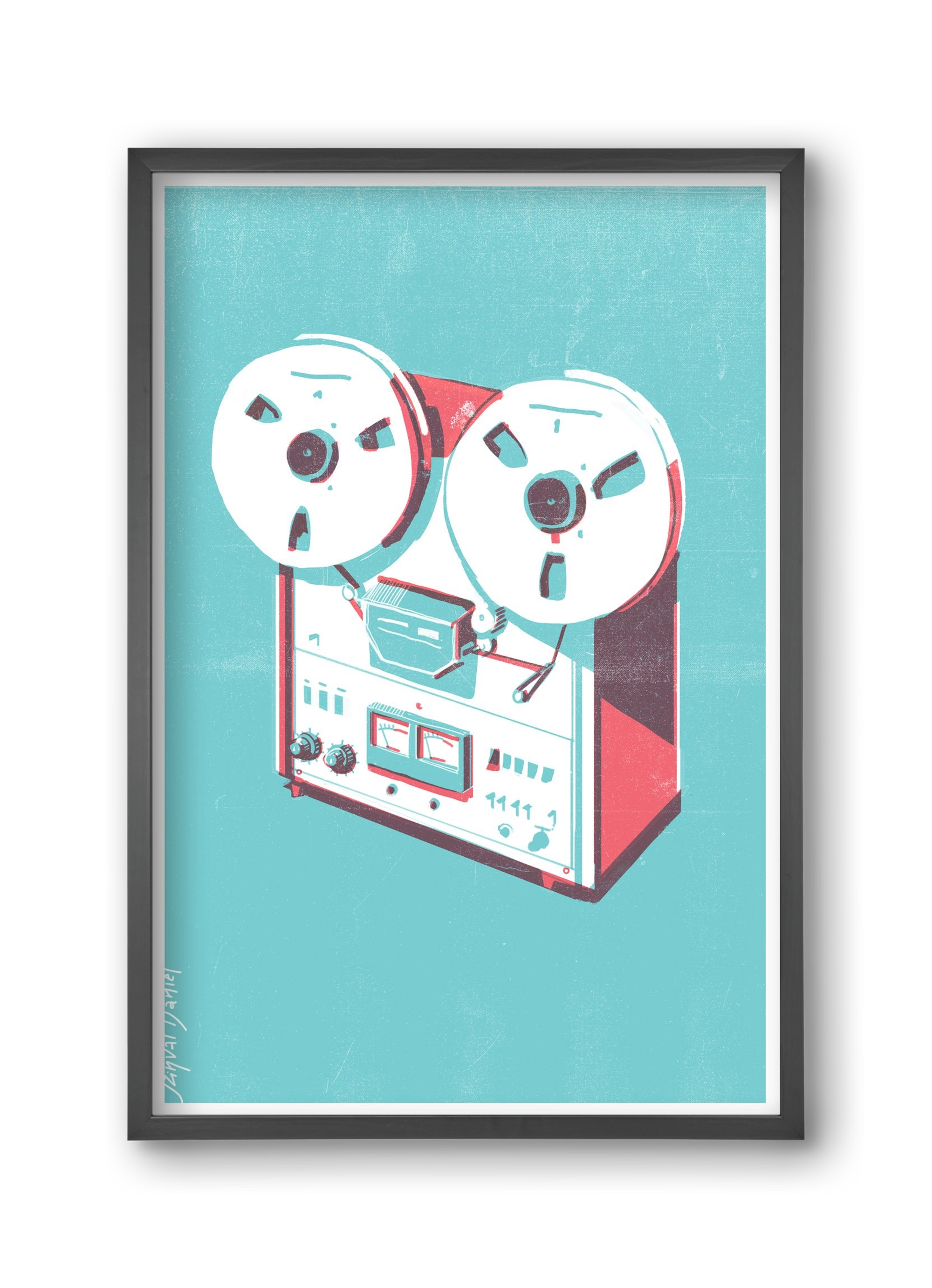 Tape recorder, 30x45 cm (30x45 cm), Fekete keret