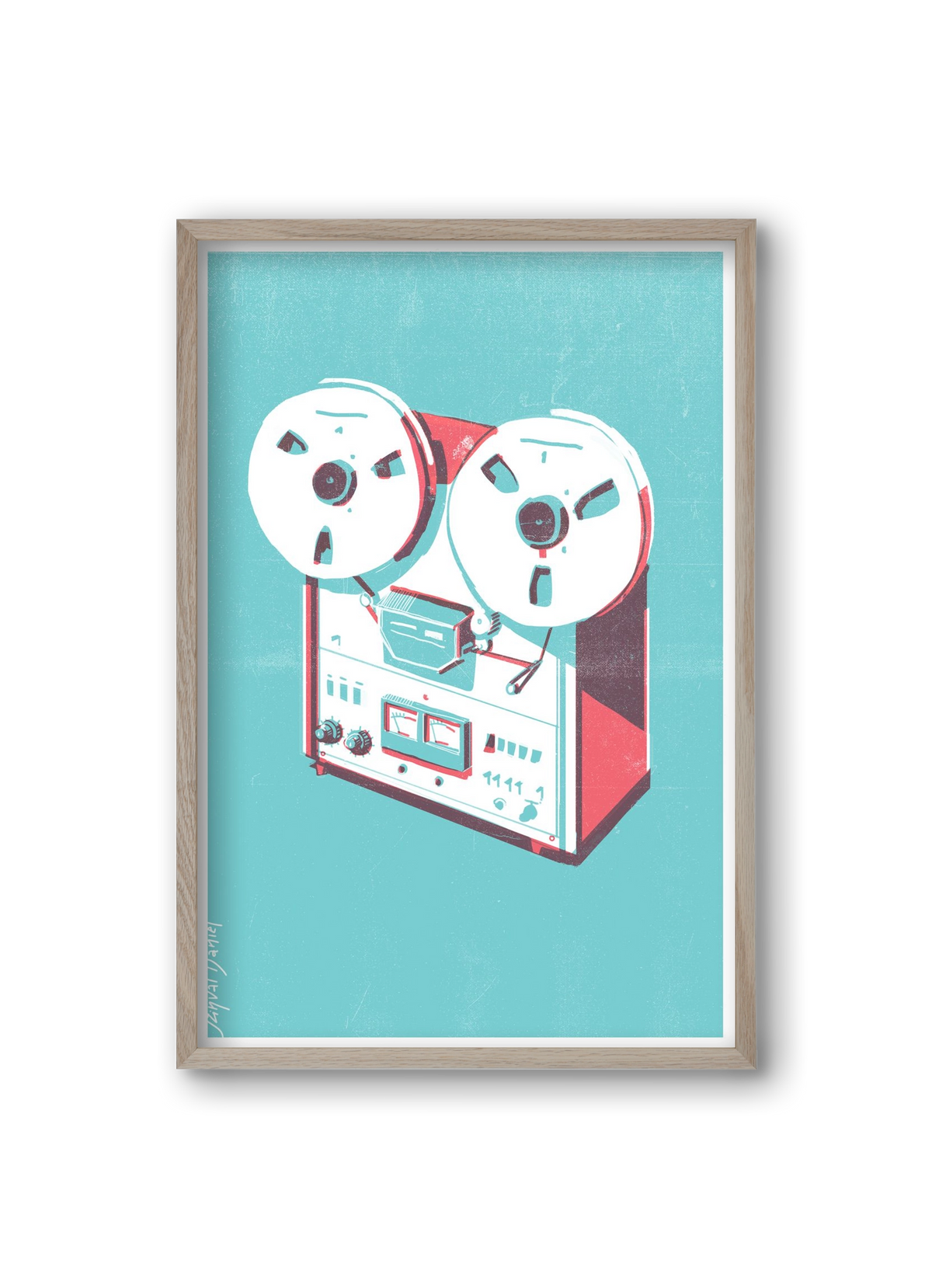 Tape recorder, 20x30 cm (20x30 cm), Tölgy keret