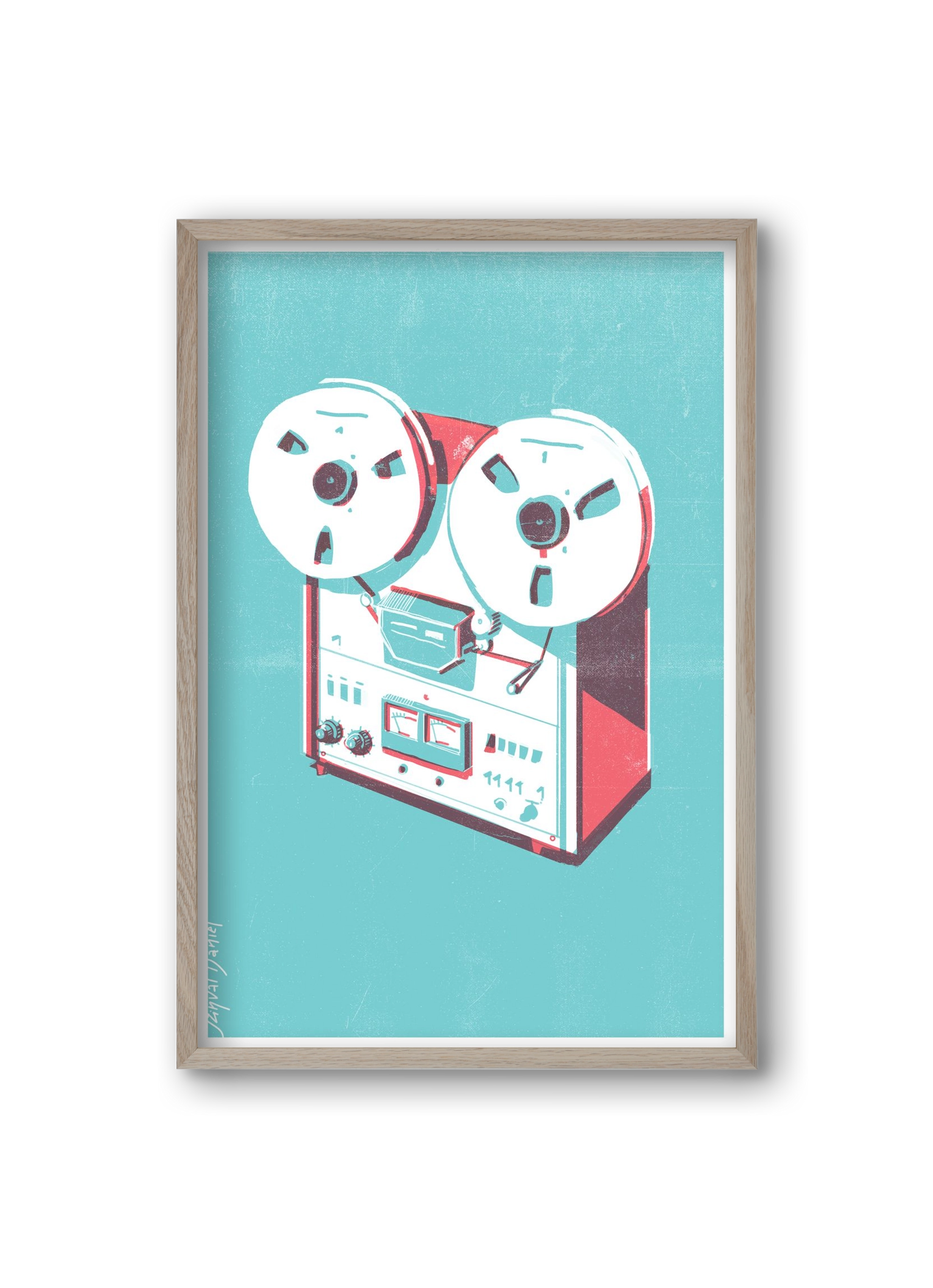 Tape recorder, 20x30 cm (20x30 cm), Tölgy keret