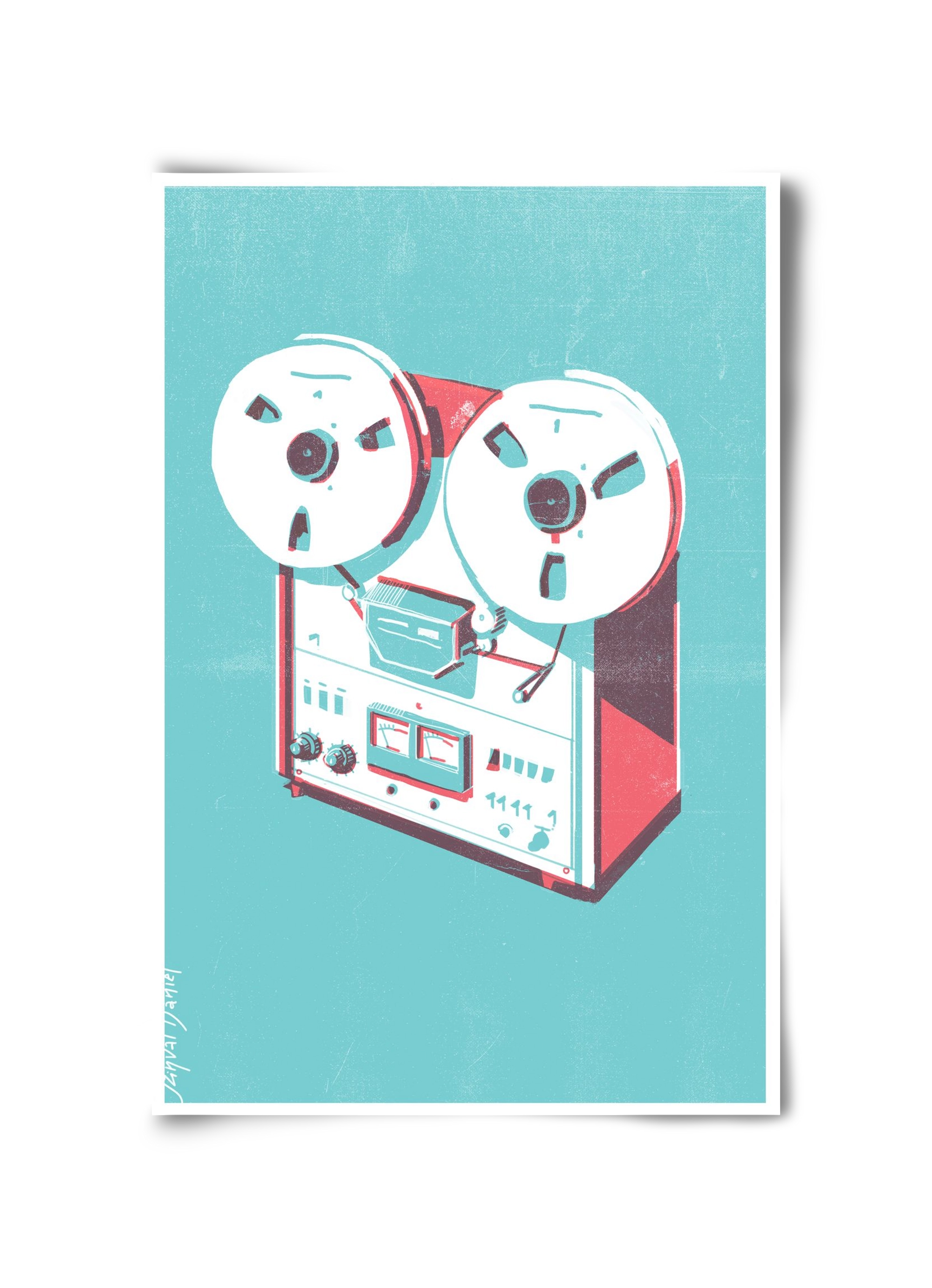 Tape recorder, 30x45 cm, Keret nélkül