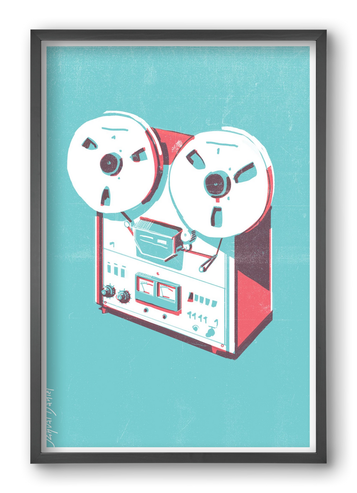 Tape recorder, 40x60 cm (40x60 cm), Fekete keret