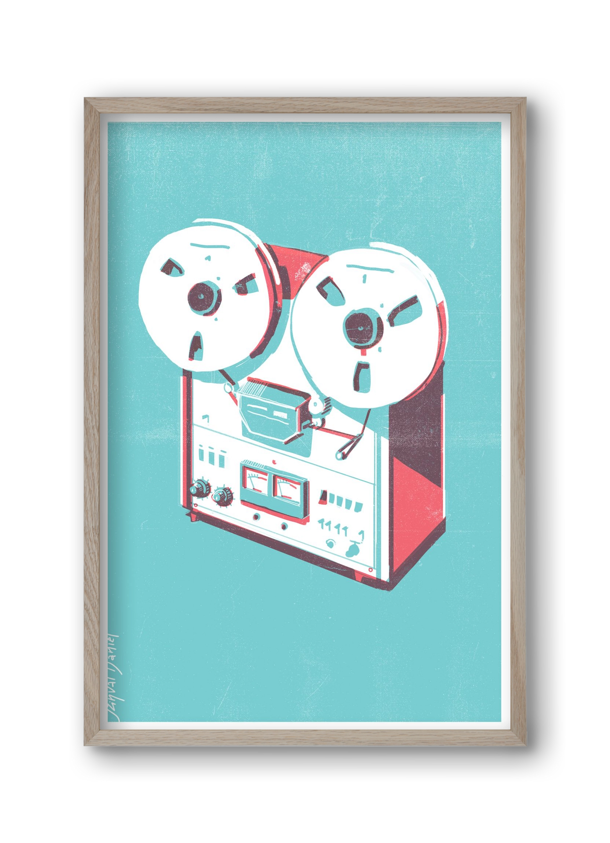 Tape recorder, 30x45 cm (30x45 cm), Tölgy keret