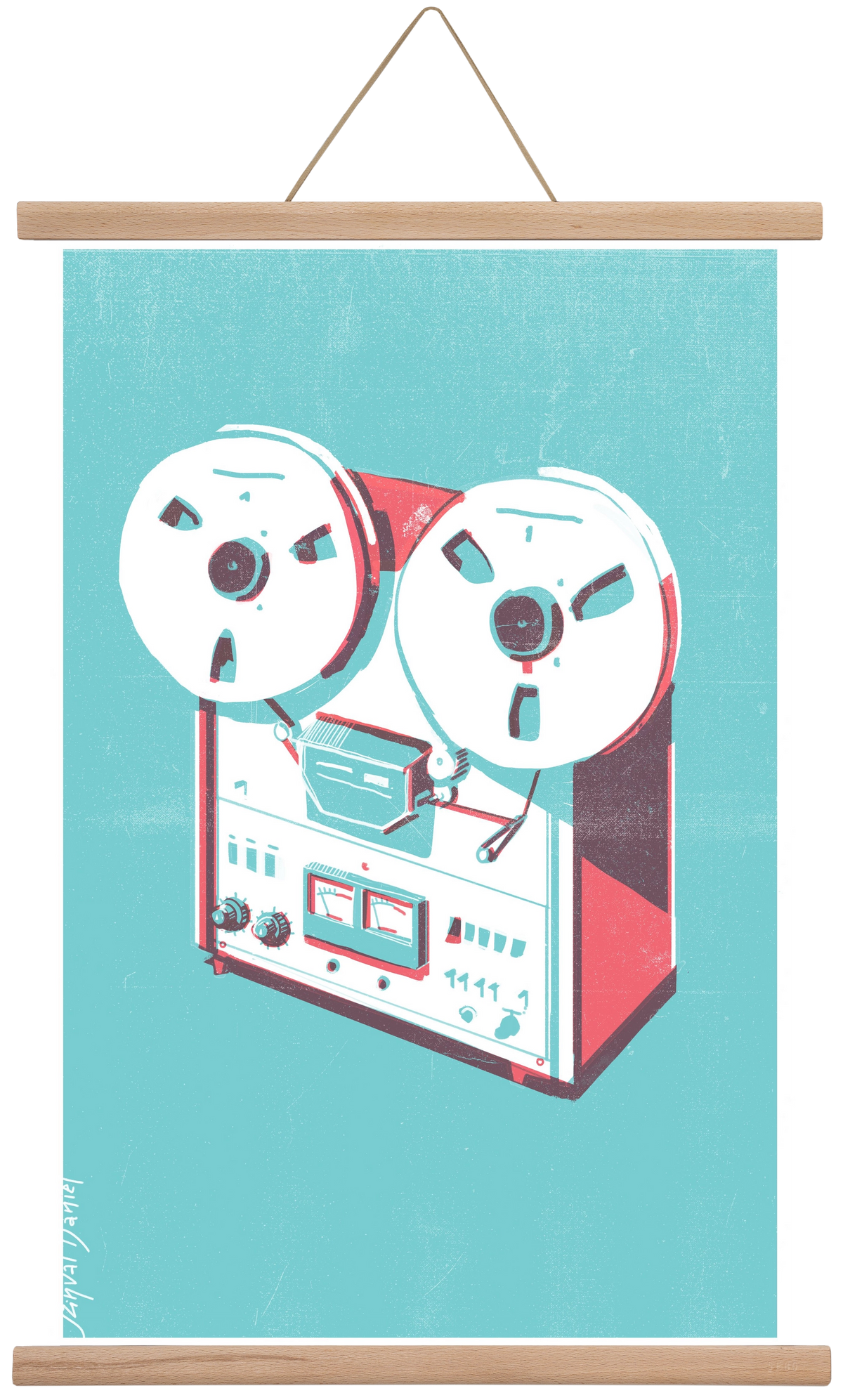 Tape recorder, 40x60 cm (40x60 cm), Tölgy akasztó