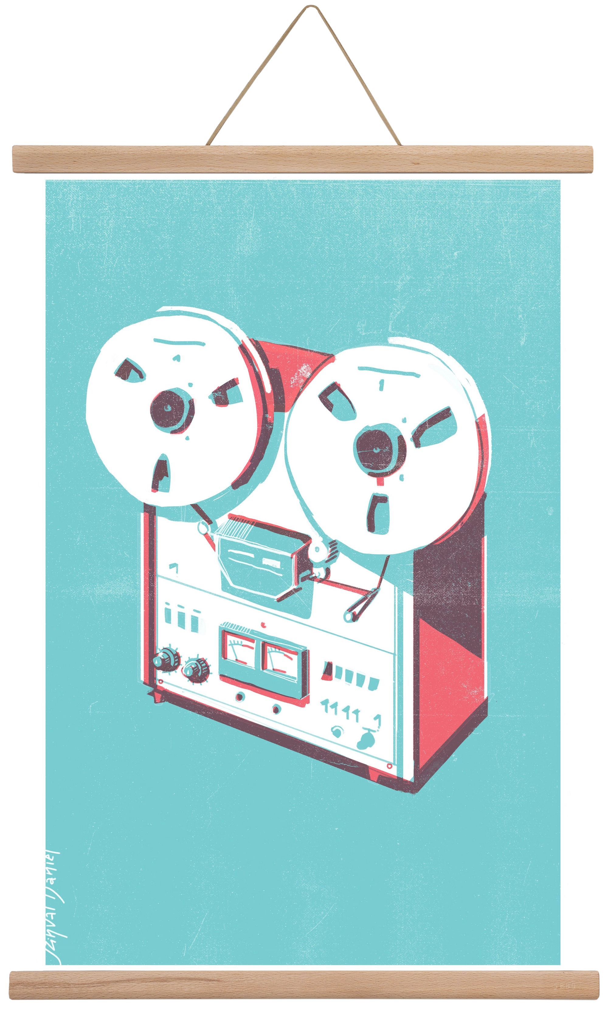 Tape recorder, 40x60 cm (40x60 cm), Tölgy akasztó