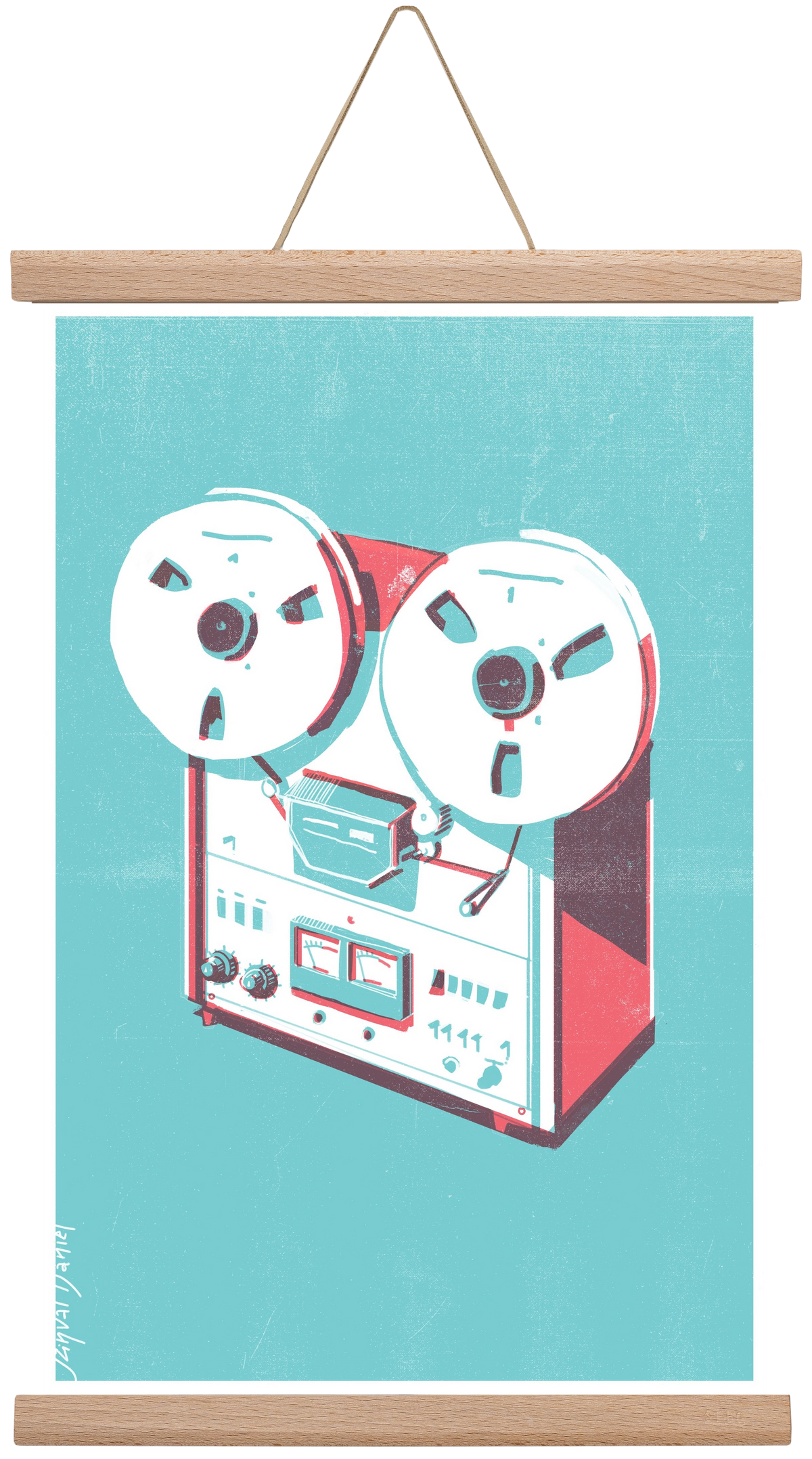 Tape recorder, 30x45 cm (30x45 cm), Tölgy akasztó