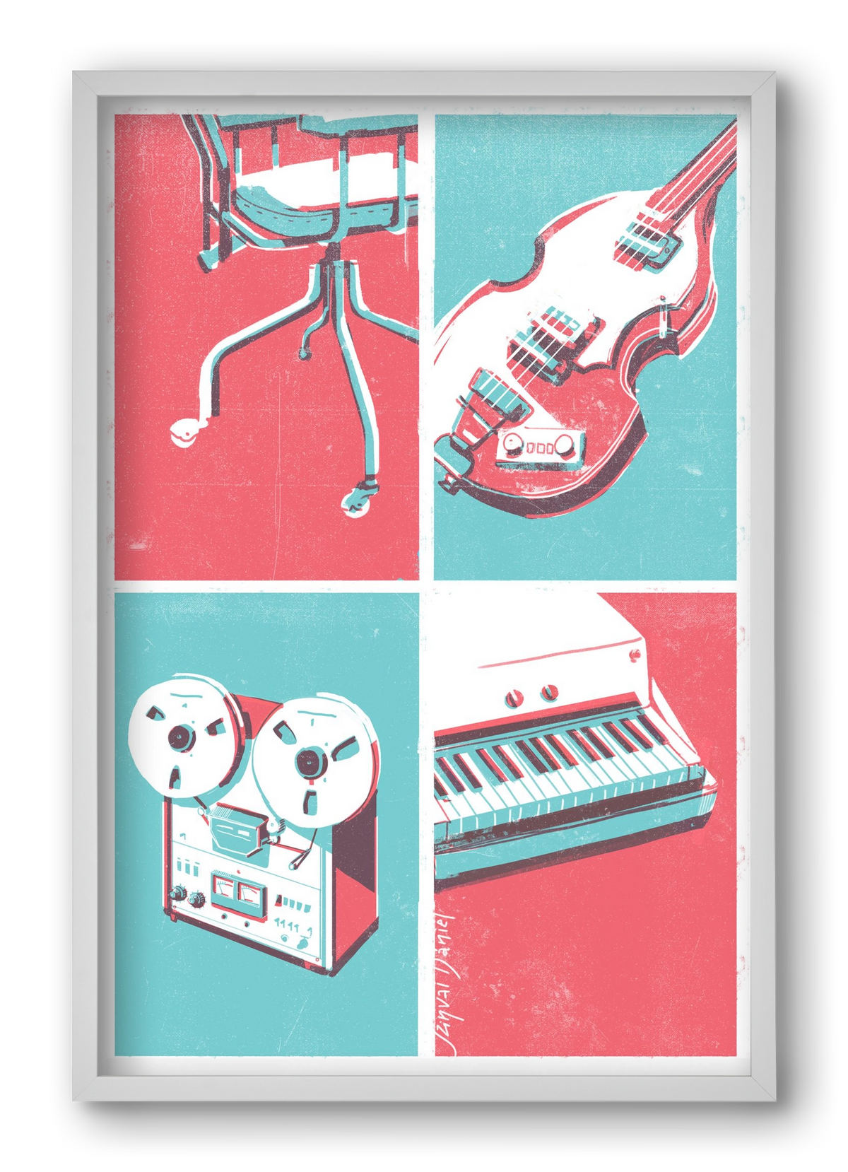 Music II., 40x60 cm (40x60 cm), Fehér keret