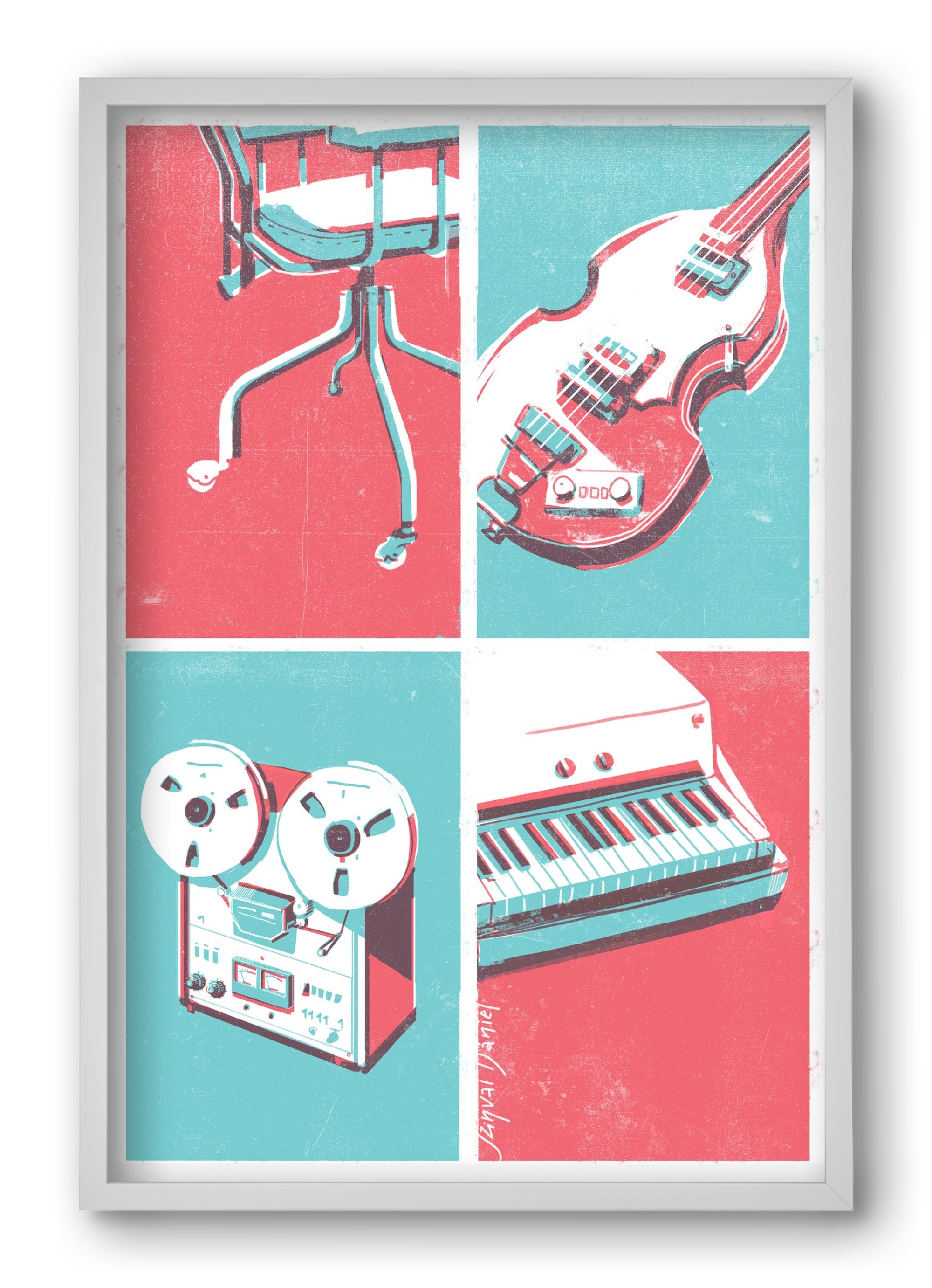 Music II., 40x60 cm (40x60 cm), Fehér keret