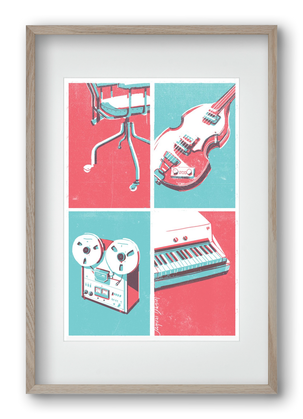 Music II., 40x60 cm (30x45 cm), Tölgy keret, paszpartuval