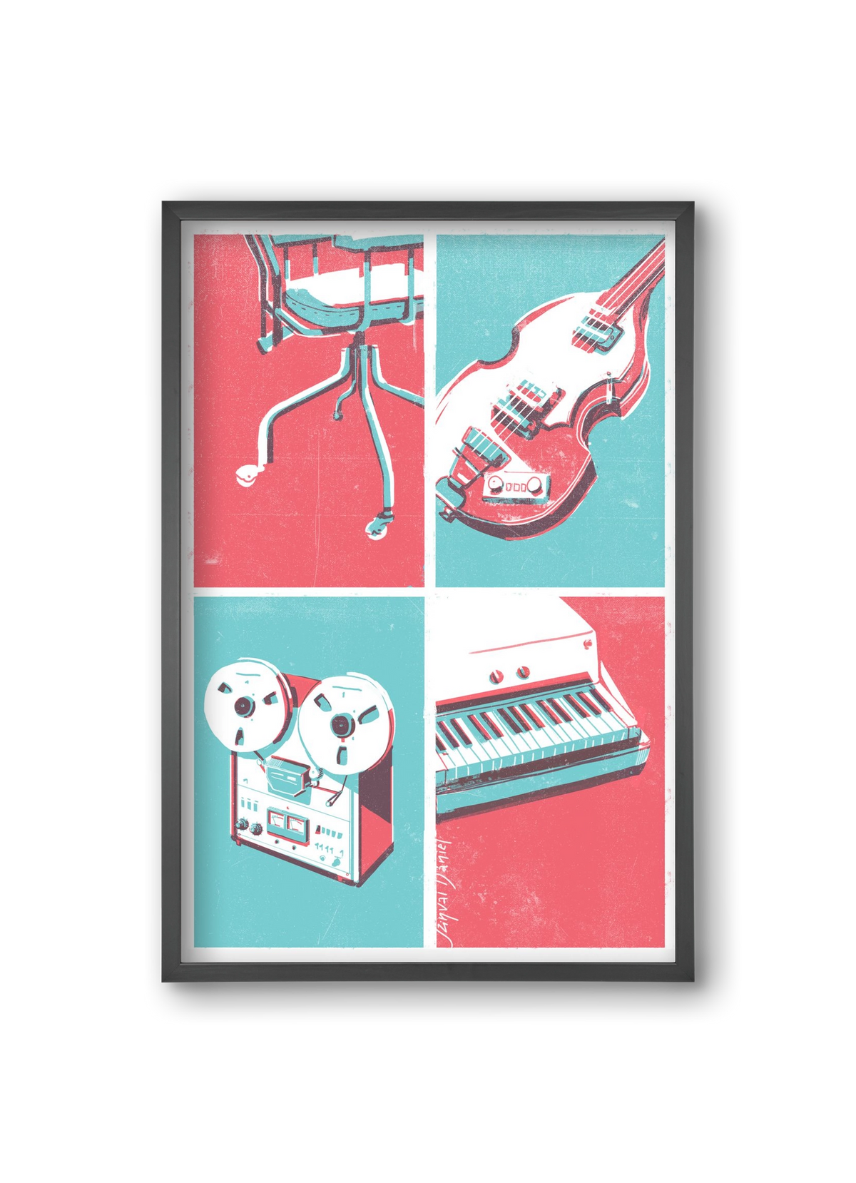 Music II., 20x30 cm (20x30 cm), Fekete keret