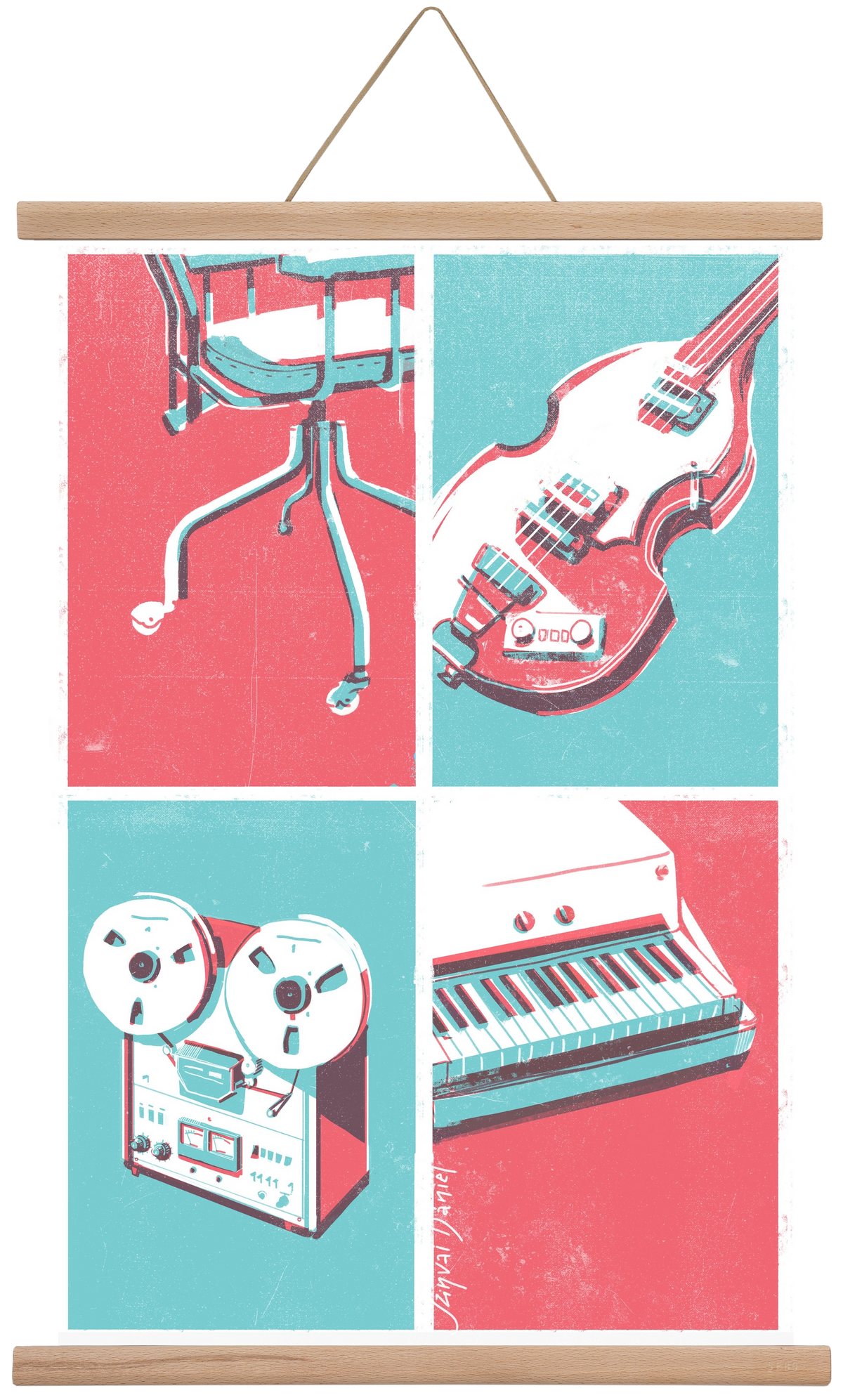 Music II., 40x60 cm (40x60 cm), Tölgy akasztó