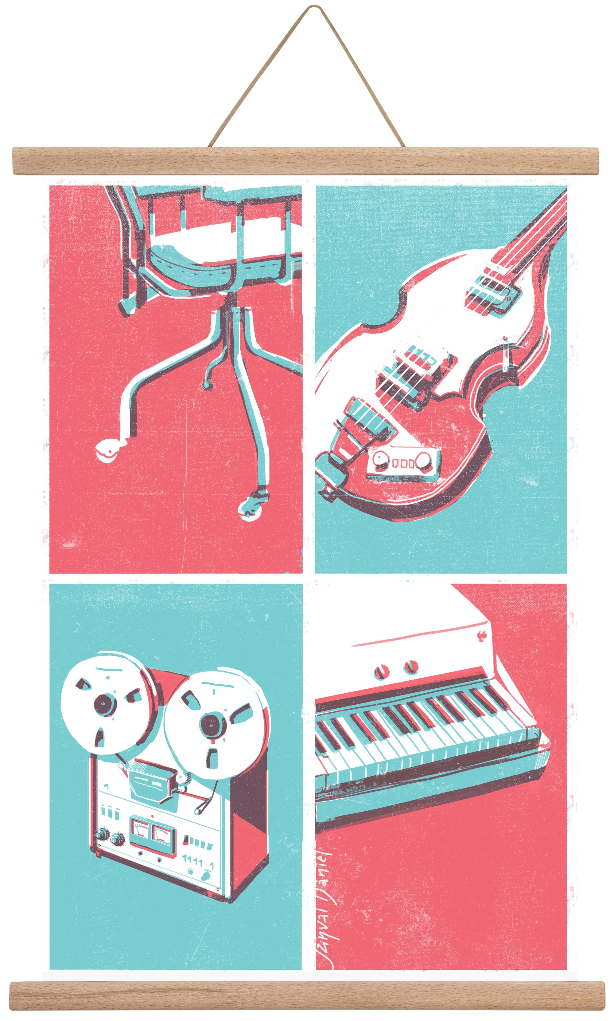 Music II., 40x60 cm (40x60 cm), Tölgy akasztó