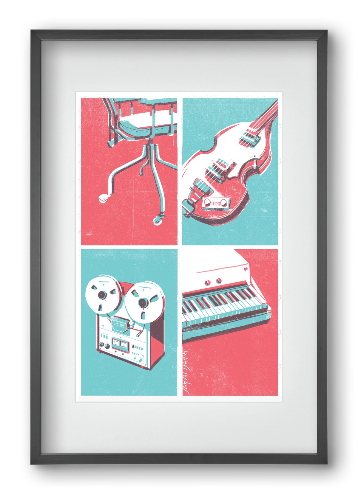 Music II., 40x60 cm (30x45 cm), Fekete keret, paszpartuval