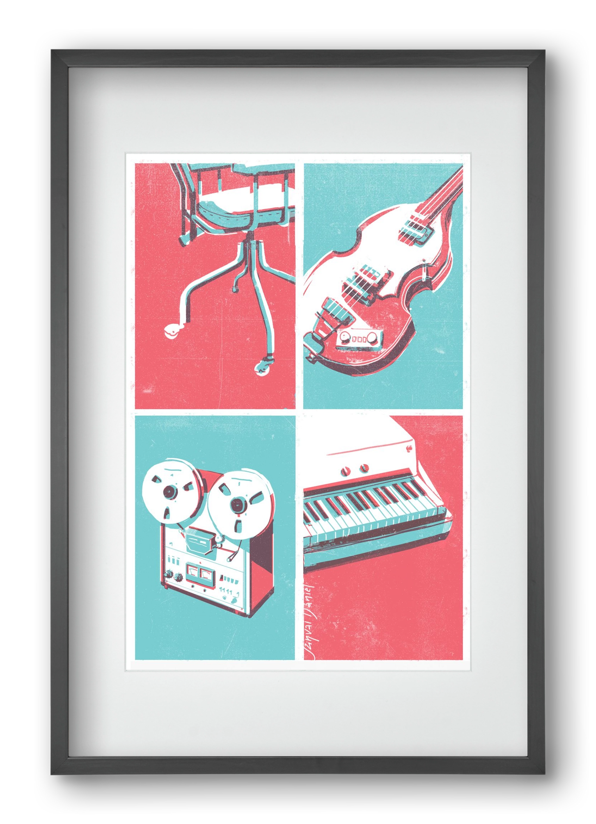 Music II., 40x60 cm (30x45 cm), Fekete keret, paszpartuval