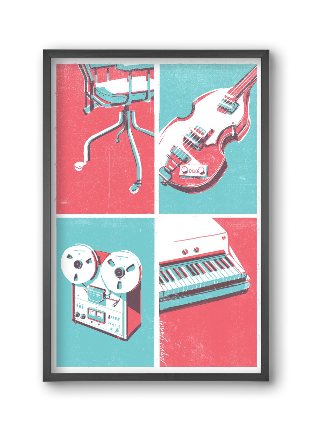 Music II., 30x45 cm (30x45 cm), Fekete keret