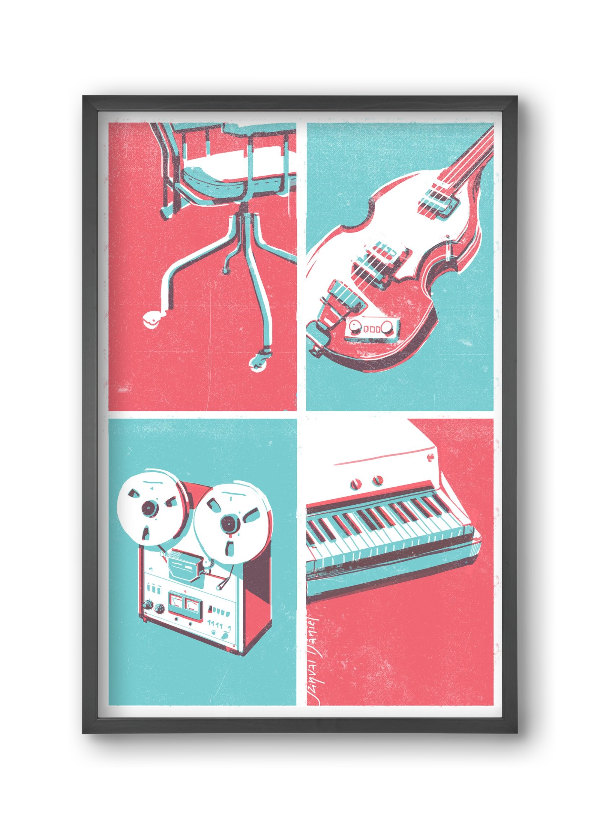 Music II., 30x45 cm (30x45 cm), Fekete keret